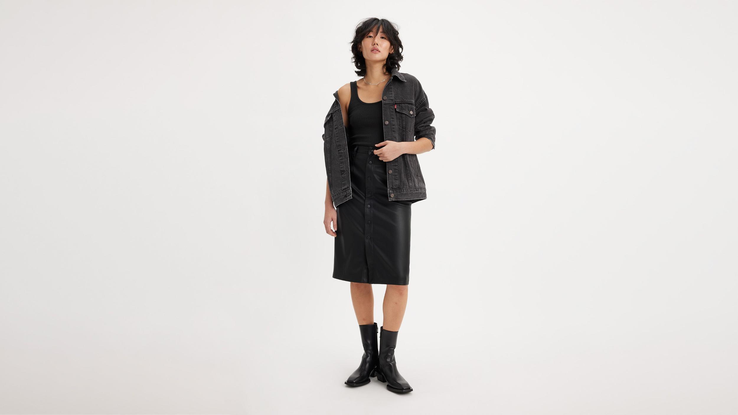 Faux Leather Icon Pencil Skirt Product Image