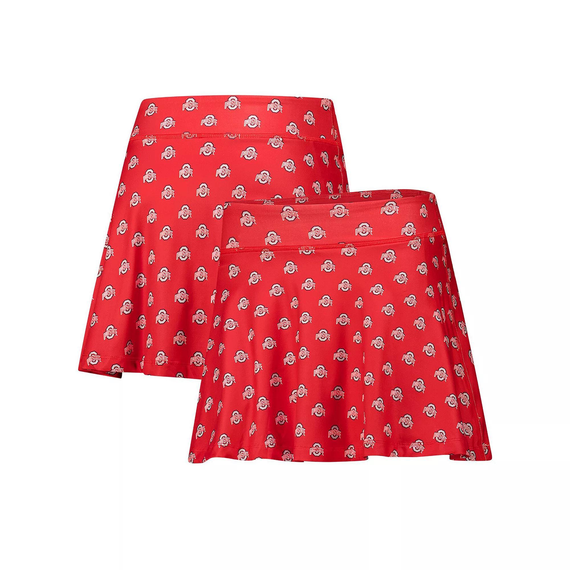 Women's ZooZatz Scarlet Ohio State Buckeyes Allover Print Flowy Skort, Size: XL, Red Product Image