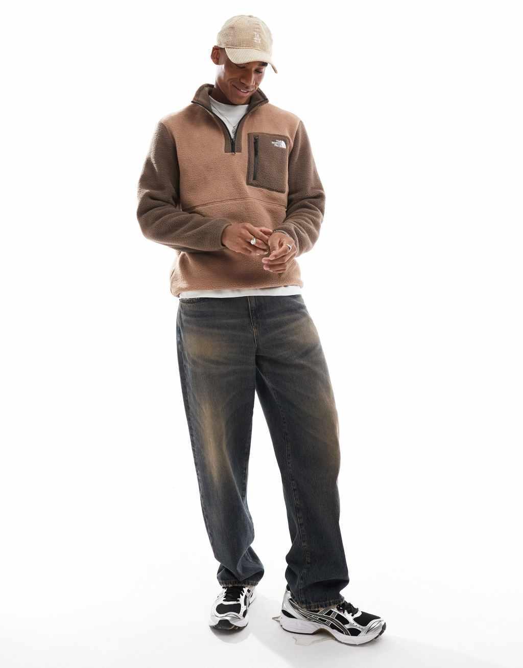 The North Face Yumiori Quarter Zip Fleece in brown Product Image