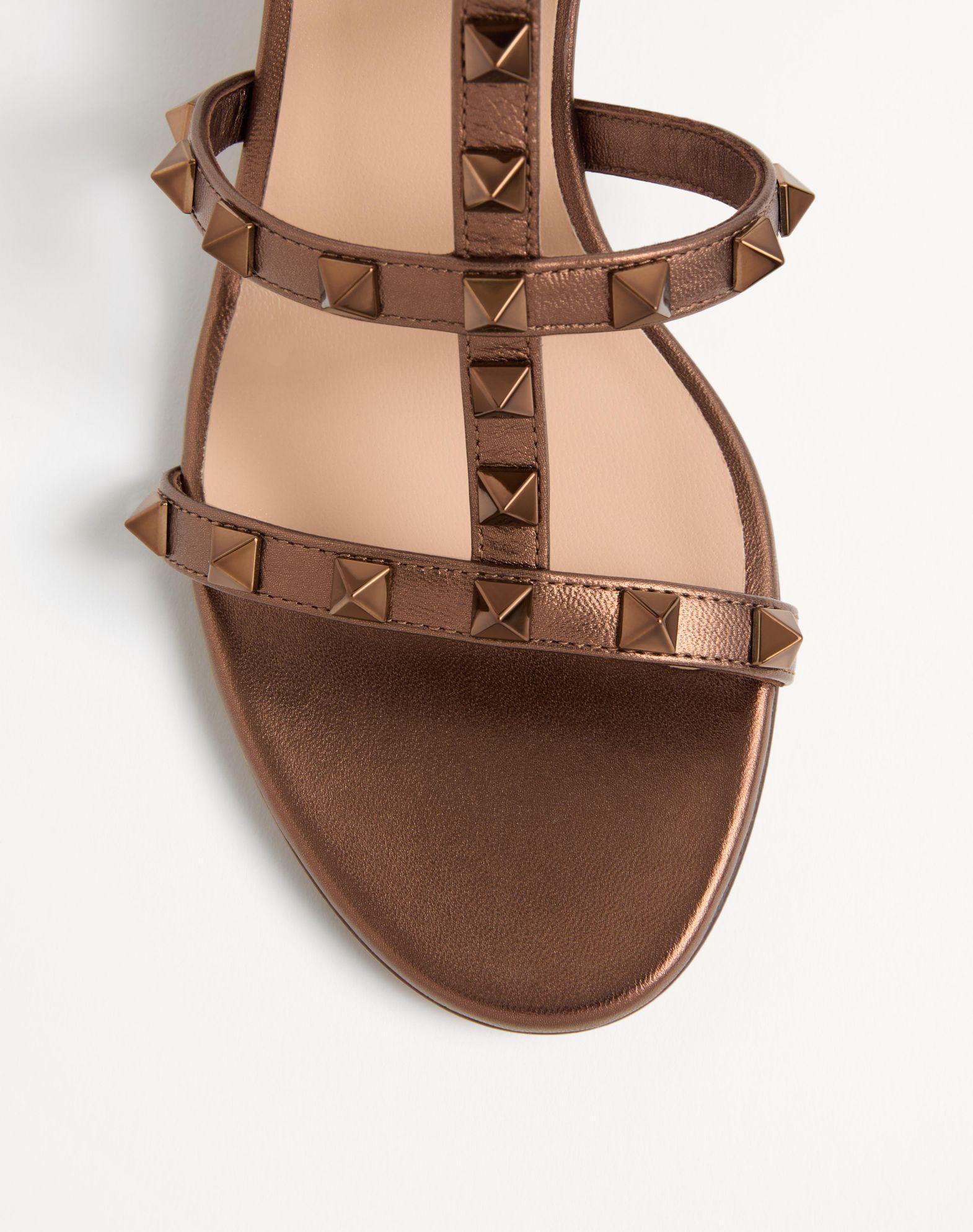 Rockstud Metallic Calfskin Leather Slide Sandal 60 Mm Product Image