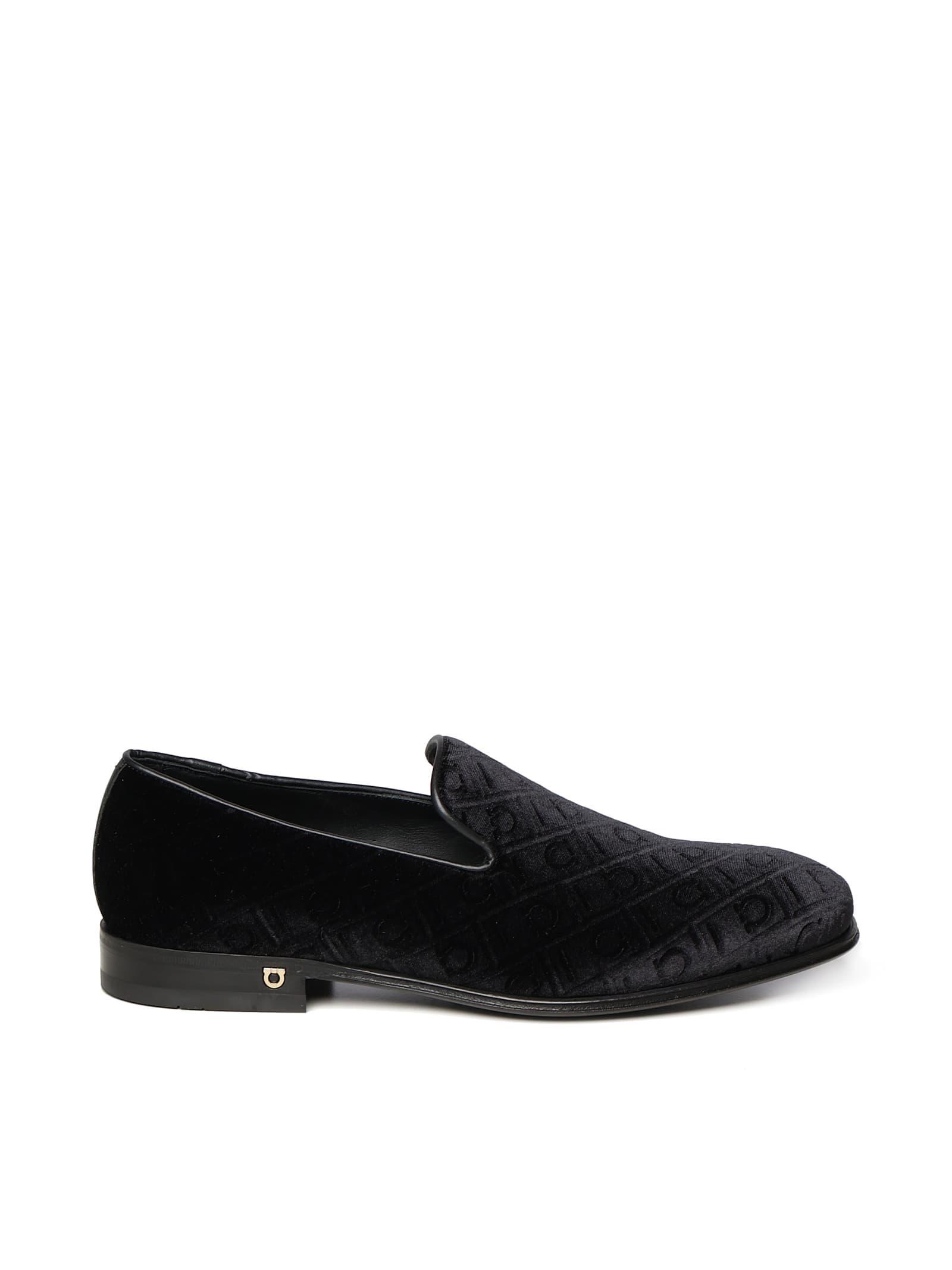 FERRAGAMO Velvet Loafers In Black Product Image