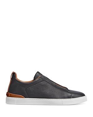 Mens Triple Stitch Deerskin Leather Sneakers Product Image