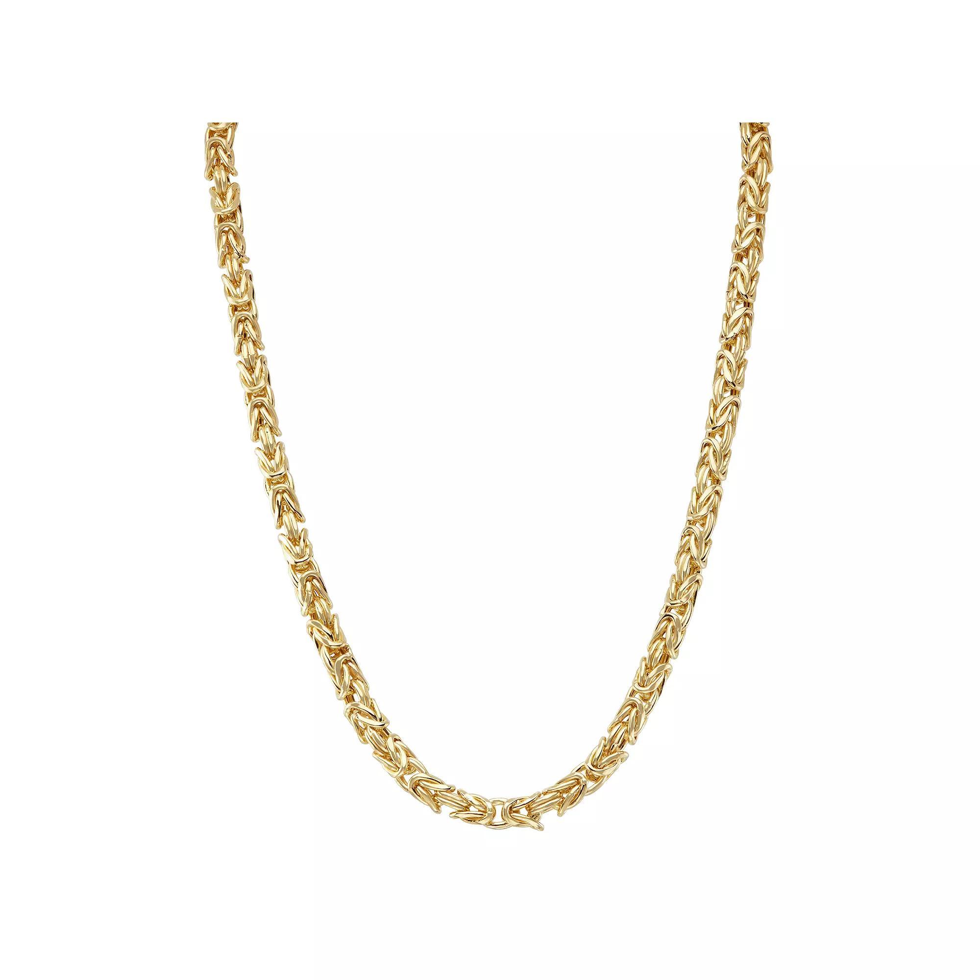 Jordan Blue Sterling Silver Adjustable Byzantine Chain Necklace, Womens 14k Gold Plated Product Image