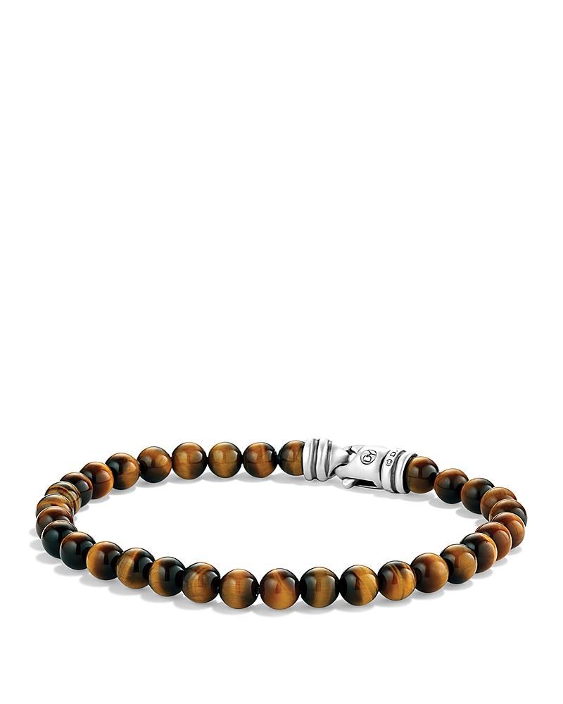 David Yurman Men's Spiritual Beads Bracelet in Sterling Silver with Tiger's Eye, 6mm in Tiger Eye at Nordstrom, Size 7.5 Product Image