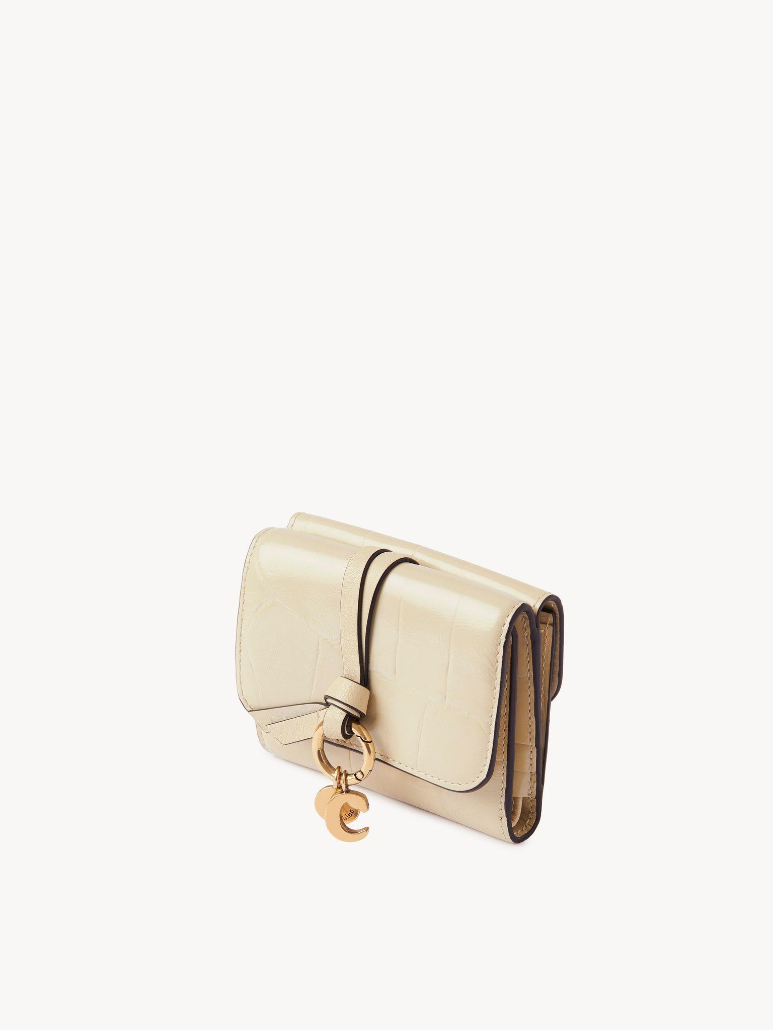 Small Alphabet tri-fold in croco-effect leather Product Image
