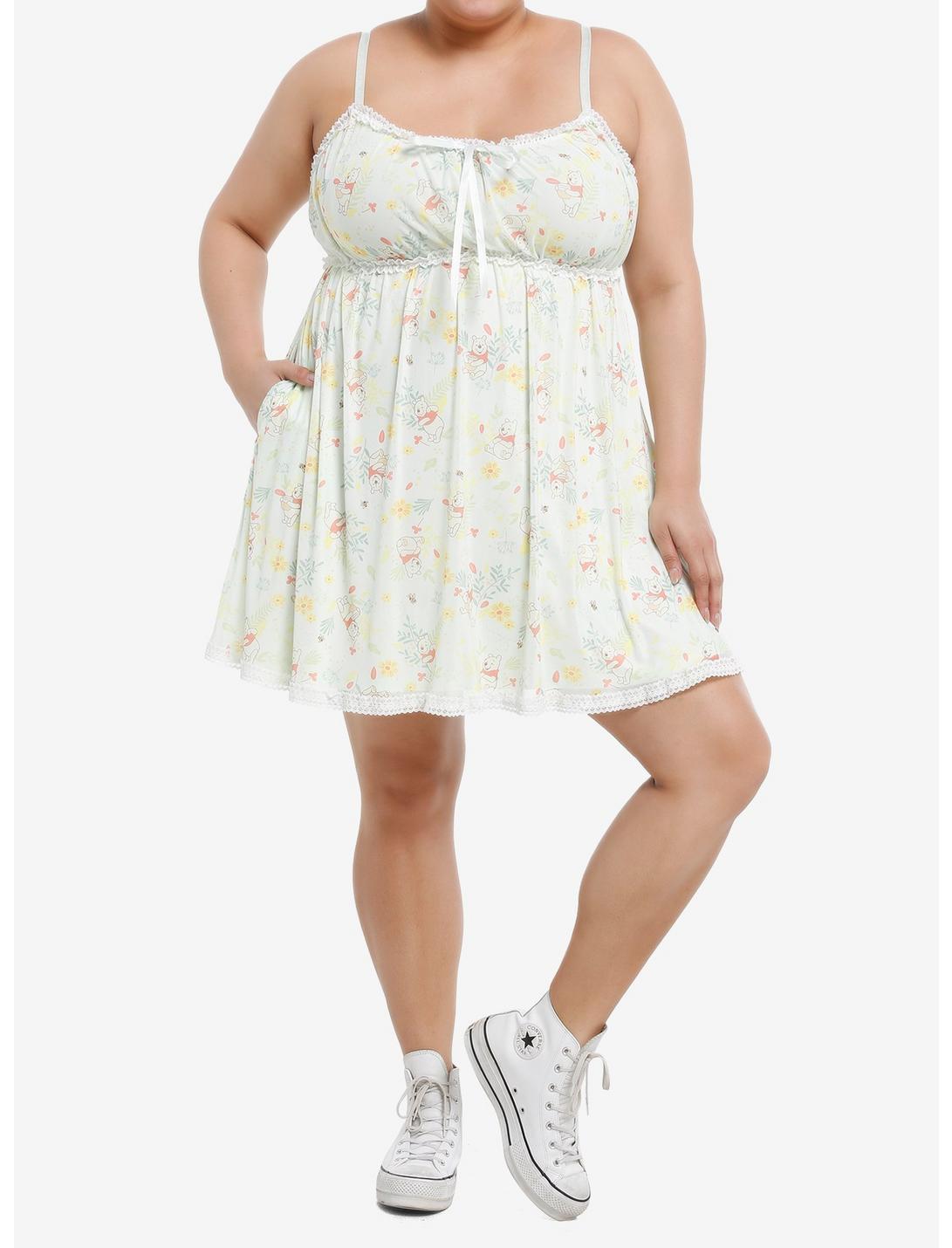 Her Universe Disney Winnie The Pooh Floral Slip Cami Dress Plus Size Product Image