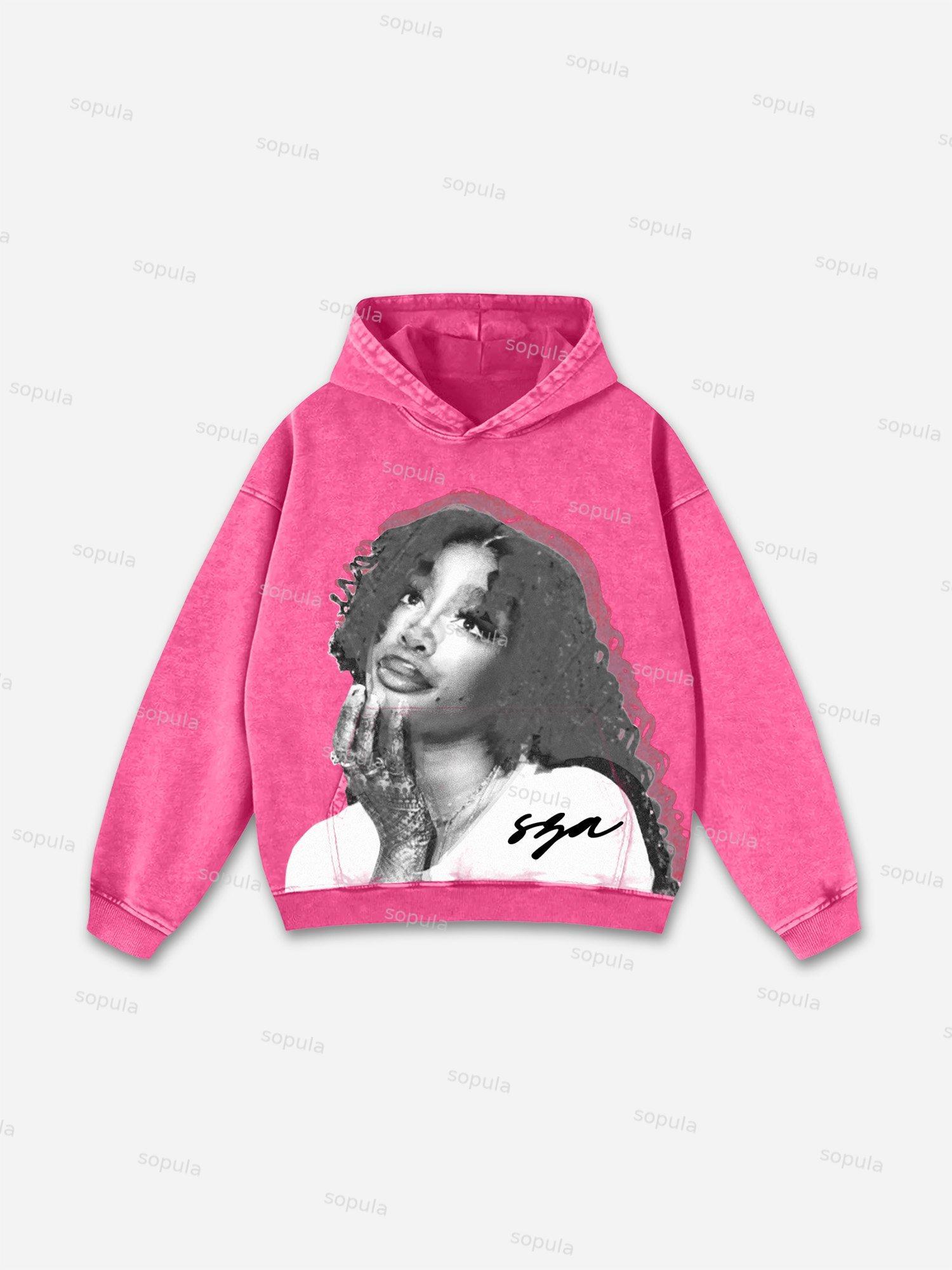Western Skeleton Knight Cowboy Graphic Washed Hoodie Product Image