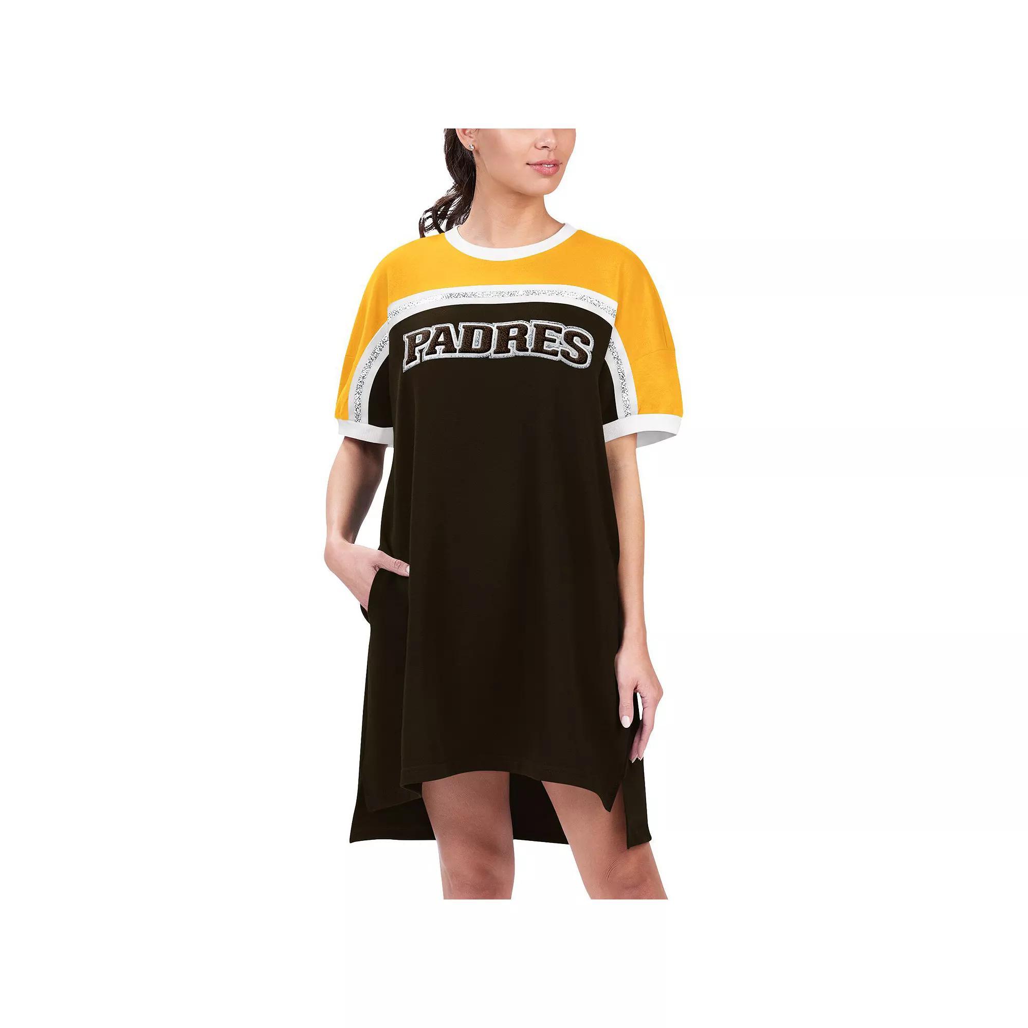 Women's G-III 4Her by Carl Banks Brown/Gold San Diego Padres Circus Catch Sneaker Dress, Size: Small Product Image