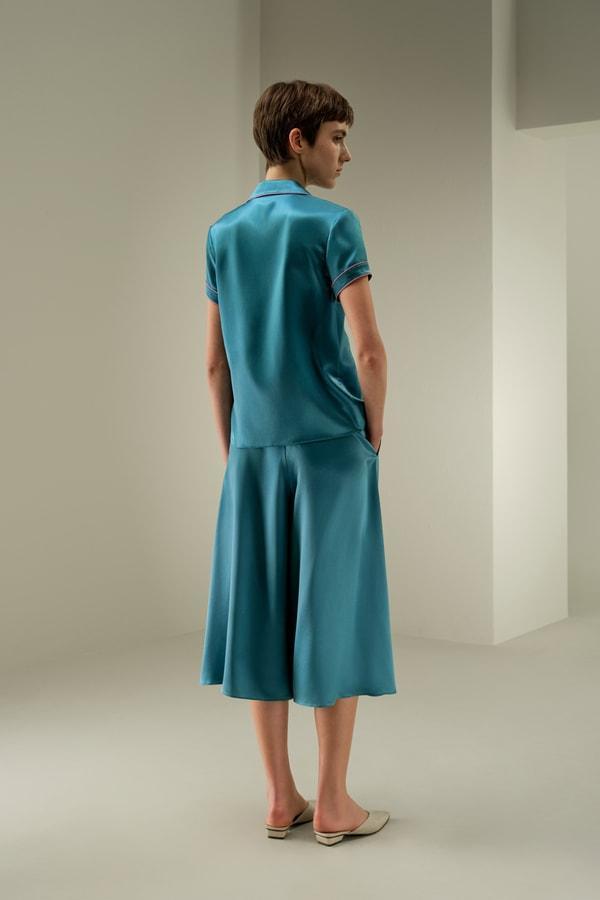 Contrast-Trimmed Silk Shirt Product Image