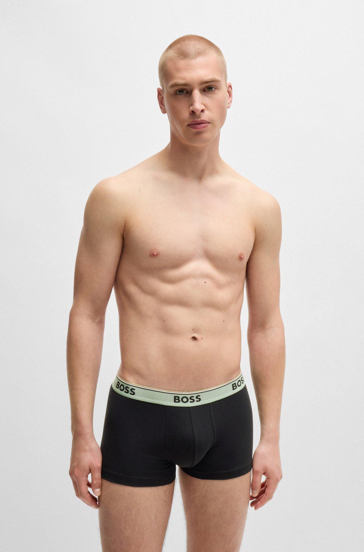 Three-pack of stretch-cotton trunks with logo waistbands Product Image