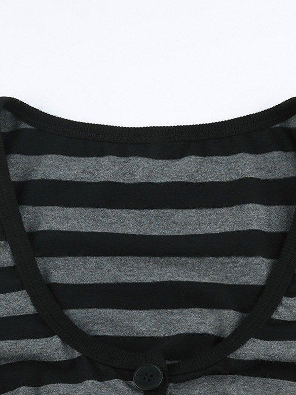 Super Crop Long Sleeve Striped Knit Top Product Image