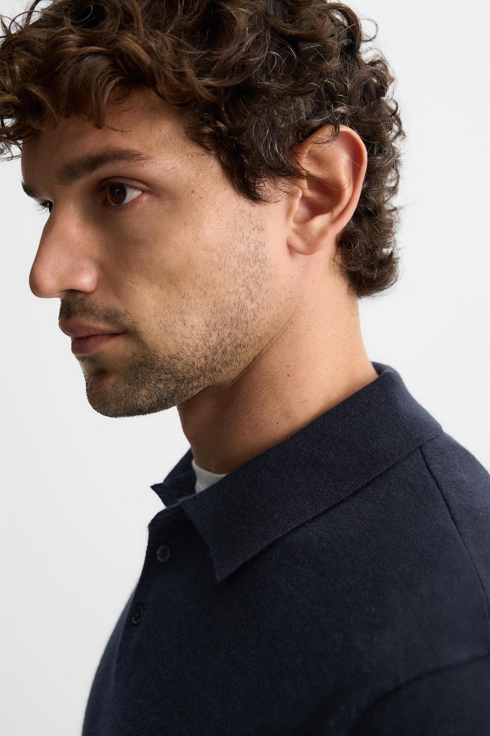 100% CASHMERE KNIT POLO Product Image