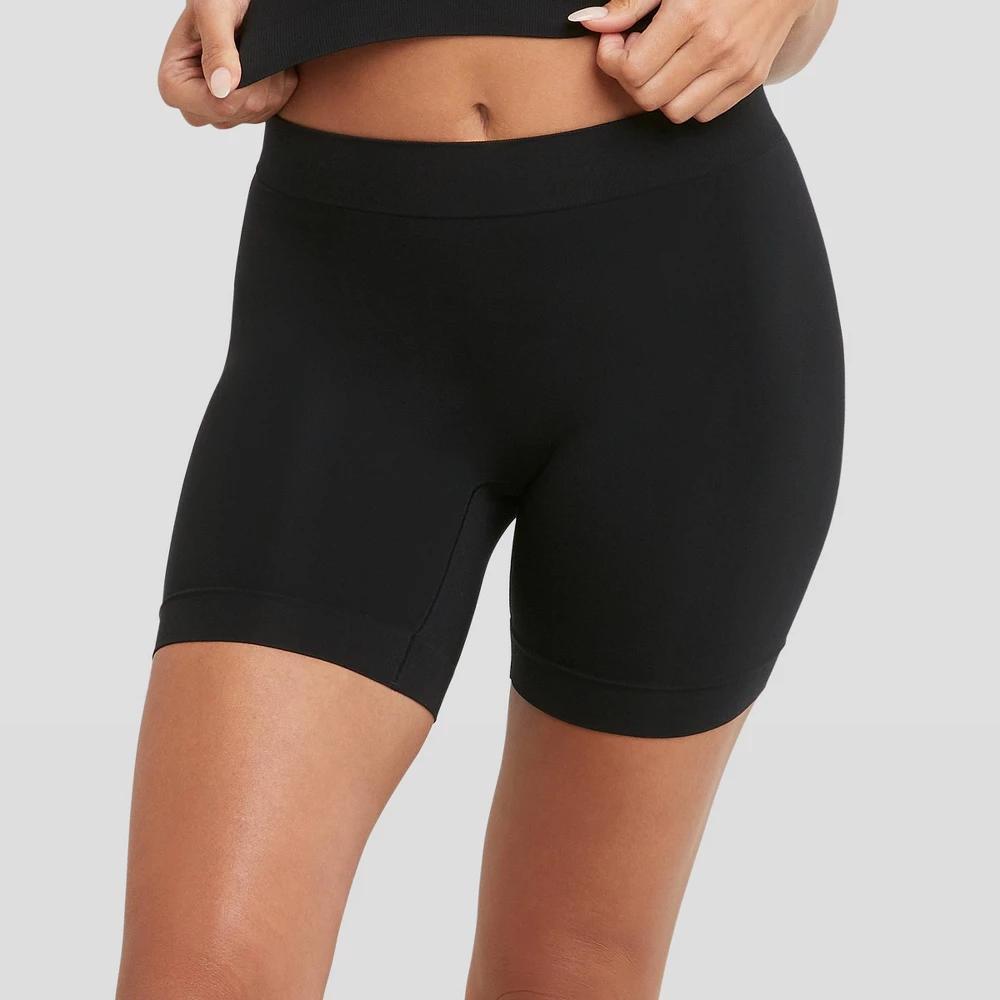Maidenform Womens Shapewear Seamless Smoothing Light Shaping Shorts MST003 - Black S: Nylon Spandex Knit Product Image