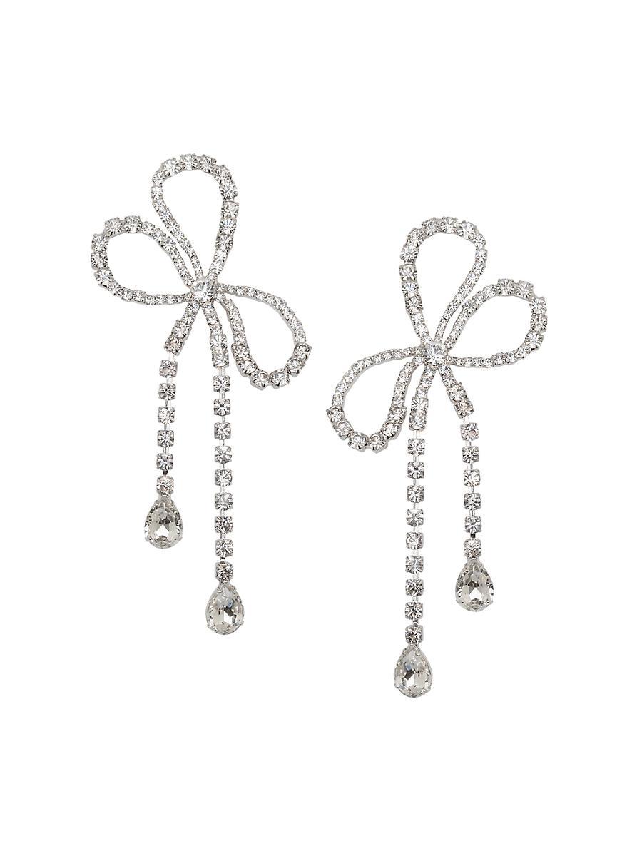 Womens Evelyn Rhodium-Plated & Crystal Earrings Product Image