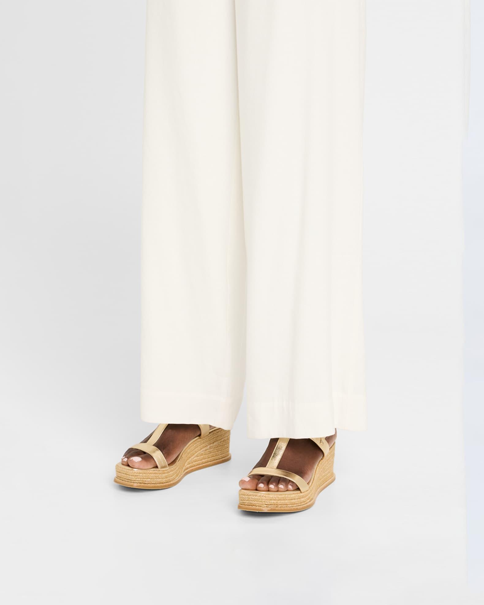 Theia 60 Metallic Leather Wedge Sandals Product Image