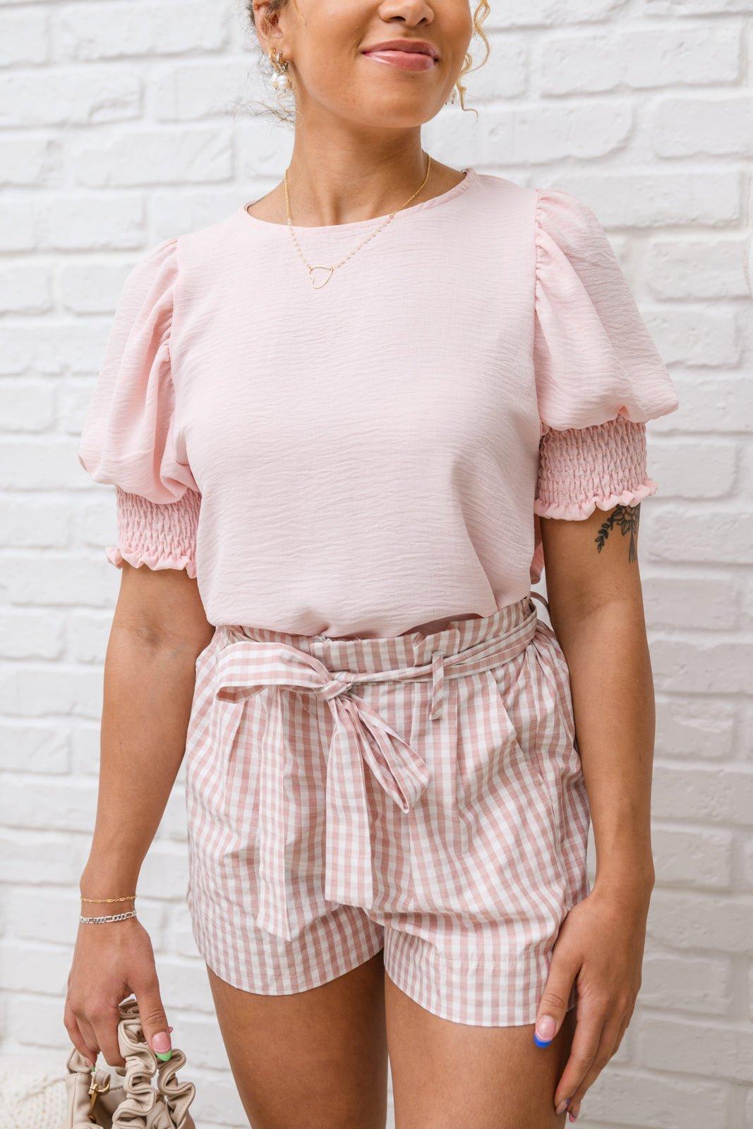 Prim & Pretty Gingham Tie Shorts (Online Exclusive) Product Image