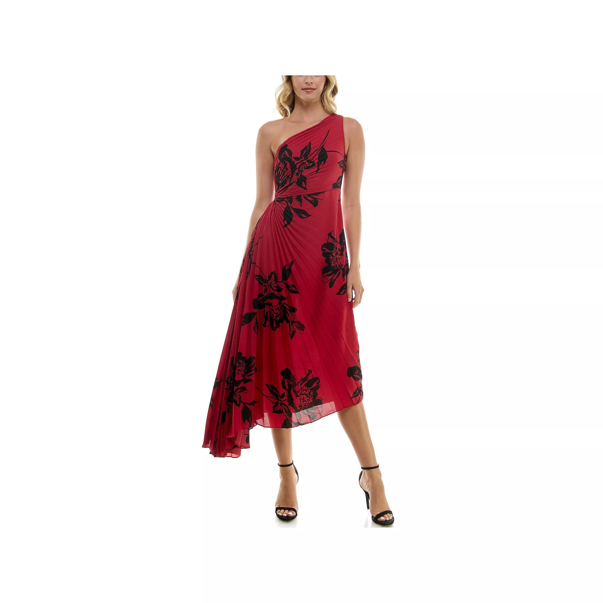 Women's Nicole Miller One Shoulder Pleated Dress, Size: 6, Red Product Image
