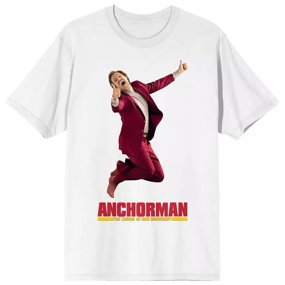 Men's Anchorman Ron Burgundy Logo Short Sleeve Graphic T-Shirt, Size: Large, White Product Image