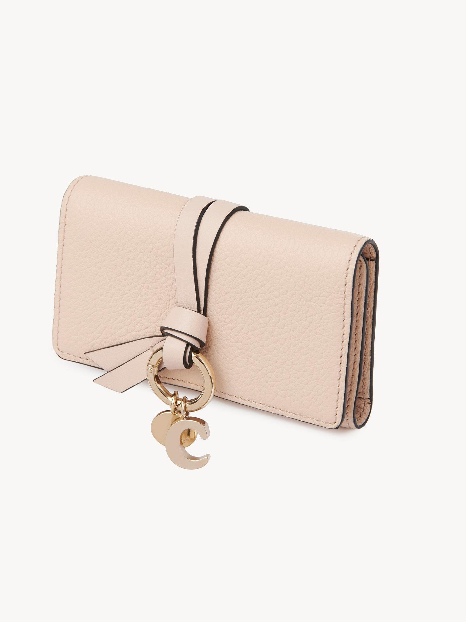 Alphabet key case in grained leather Product Image