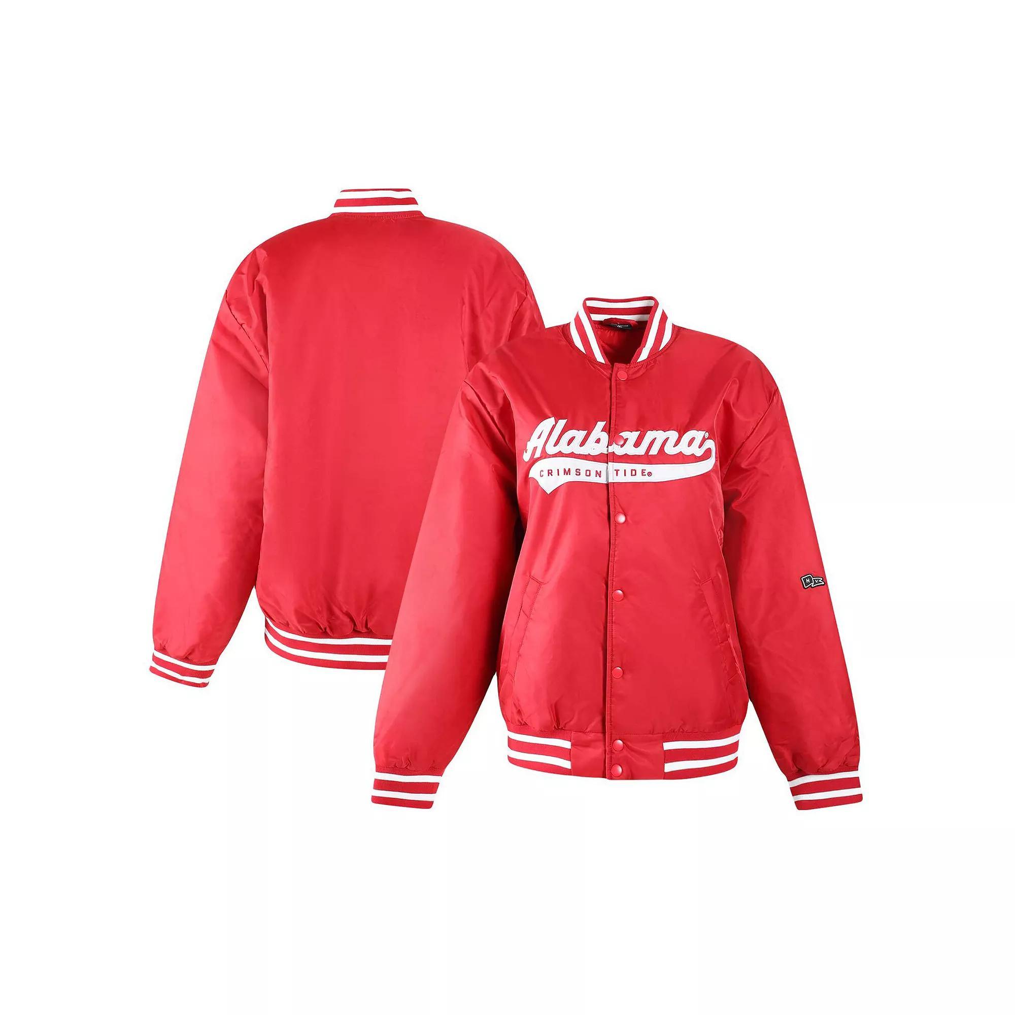 Women's Hype and Vice Crimson Alabama Crimson Tide A-Game Varsity Full-Snap Jacket, Size: Medium, Red Product Image