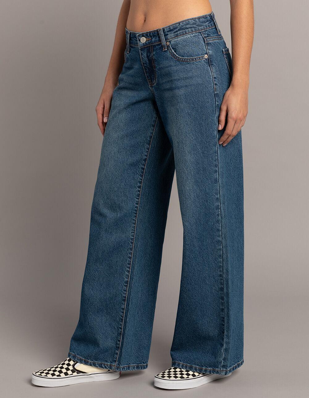 RSQ Womens Low Rise Wide Leg Jeans - MEDIUM WASH Product Image