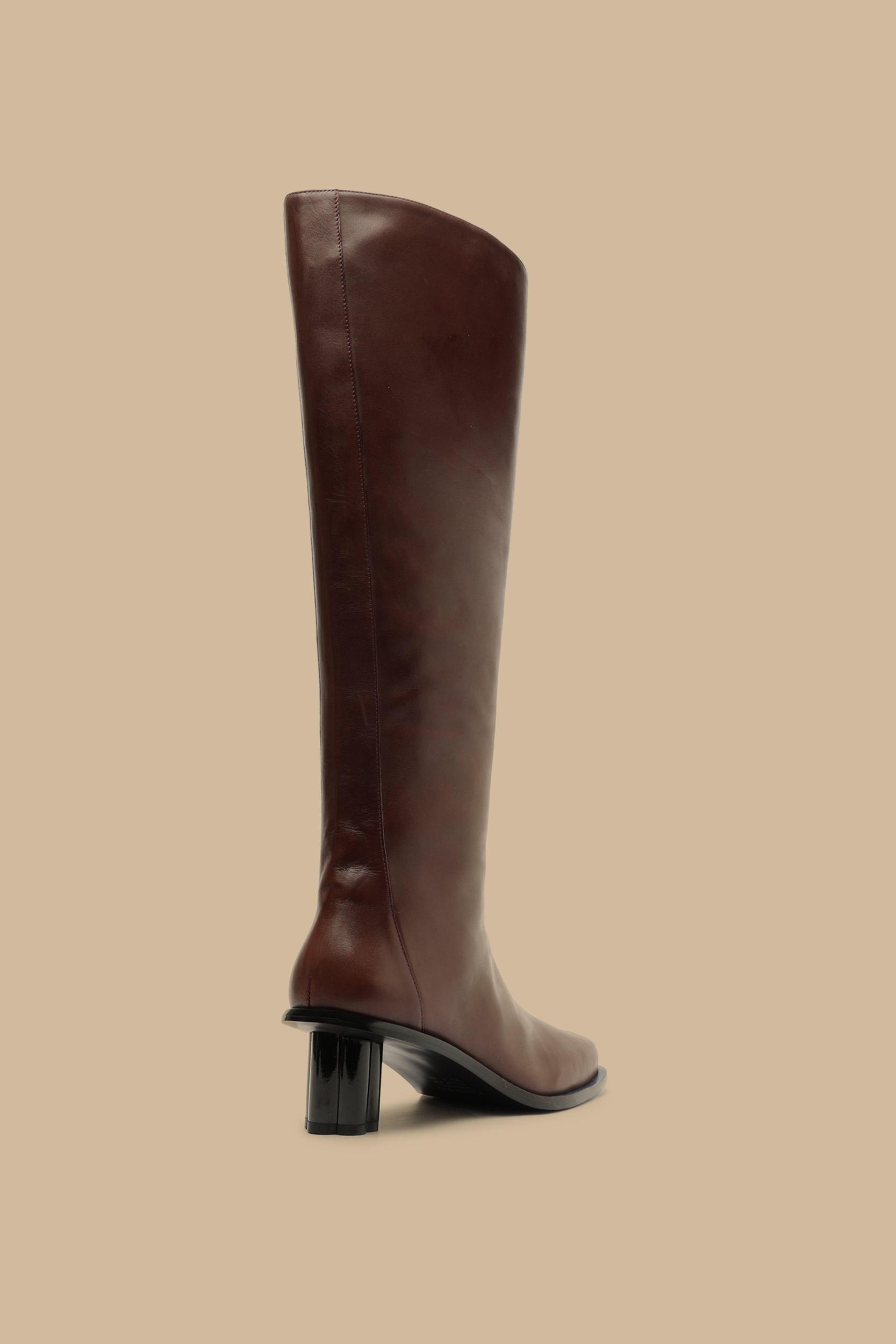 Knee High Square Toe Boot, BROWN / 10 Product Image