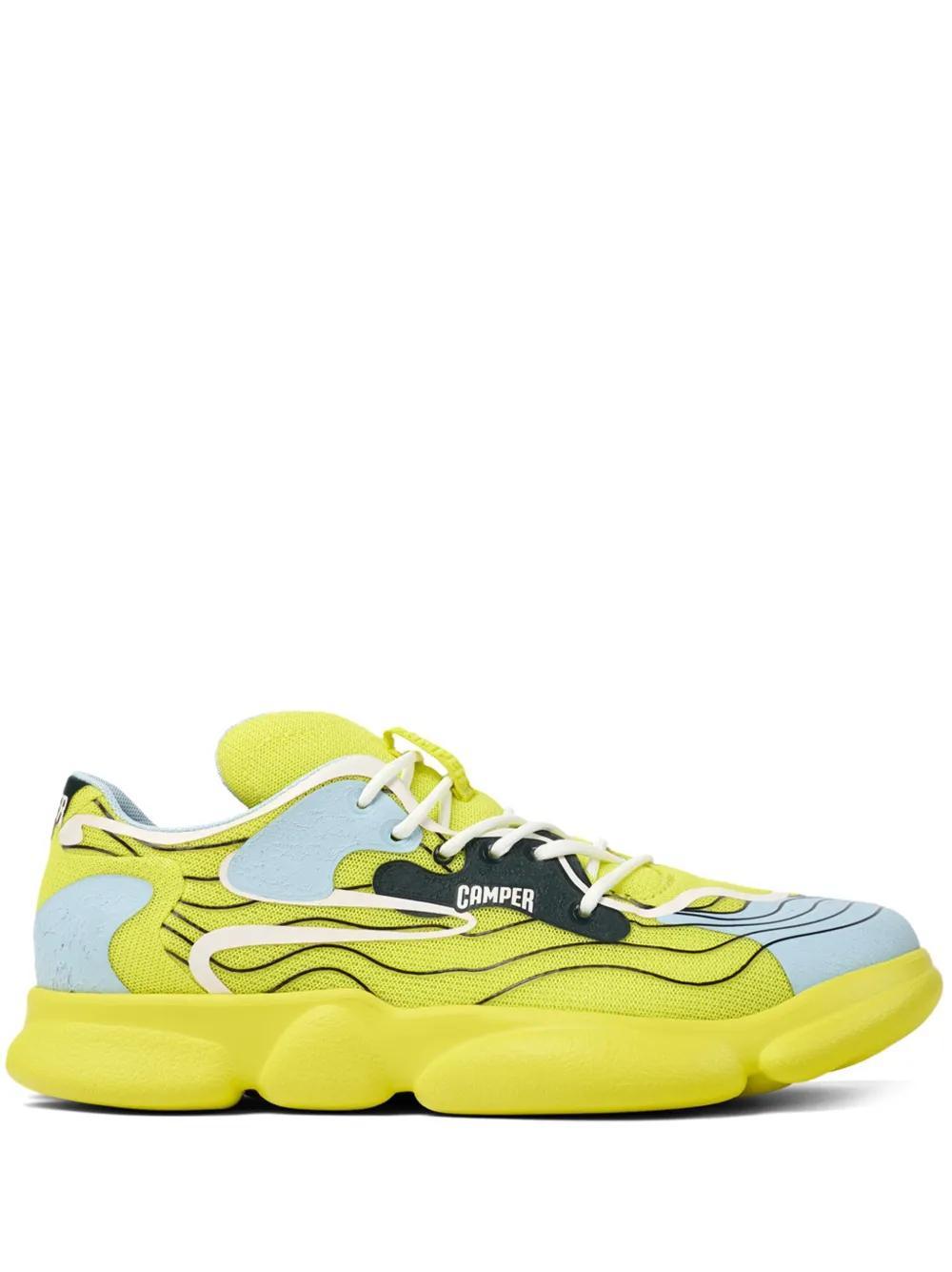 CAMPER Karst Wave-print Lace-up Sneakers In Bunt Product Image