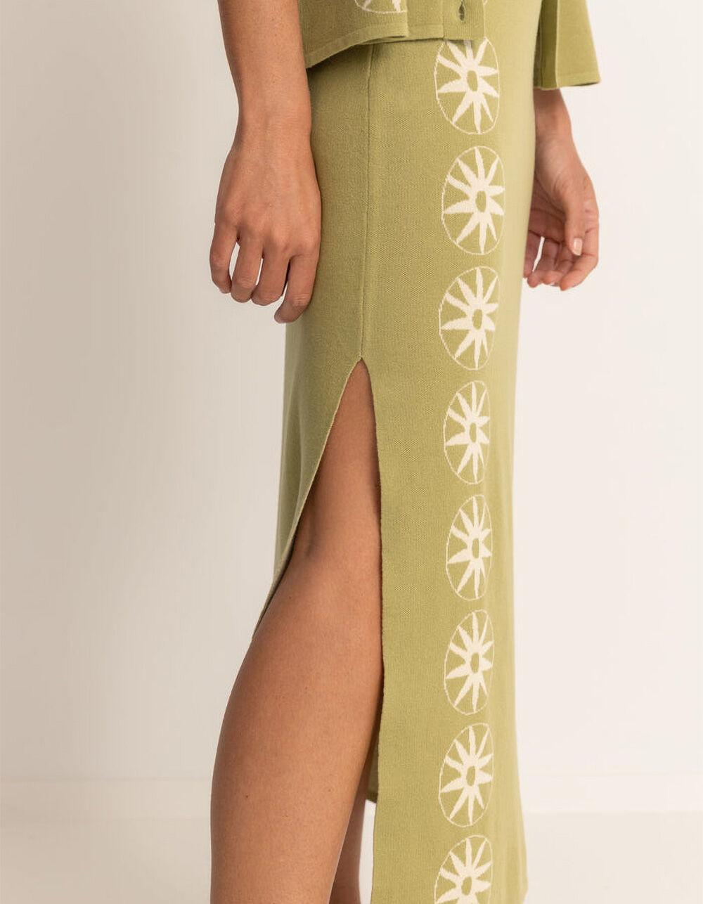 RHYTHM Horizon Knit Womens Midi Skirt - SAGE Product Image