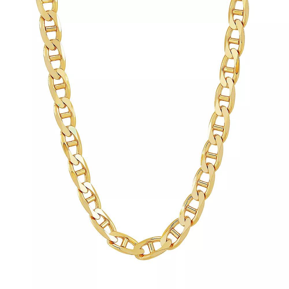 Everlasting Silver Gold Over Silver Solid Mariner Chain Necklace, Women's, Size: 22", Gold Tone Product Image