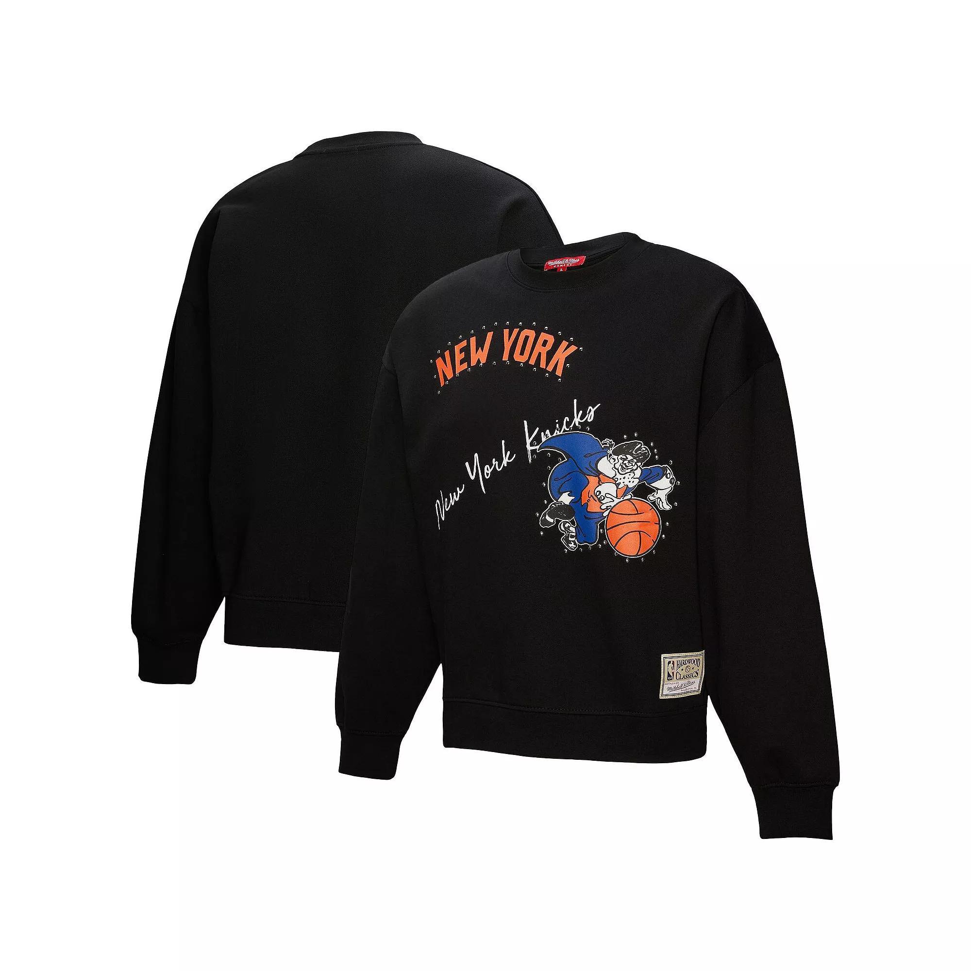Women's Mitchell & Ness Black New York Knicks Hardwood Classics Home Team Pullover Sweatshirt, Size: XL Product Image
