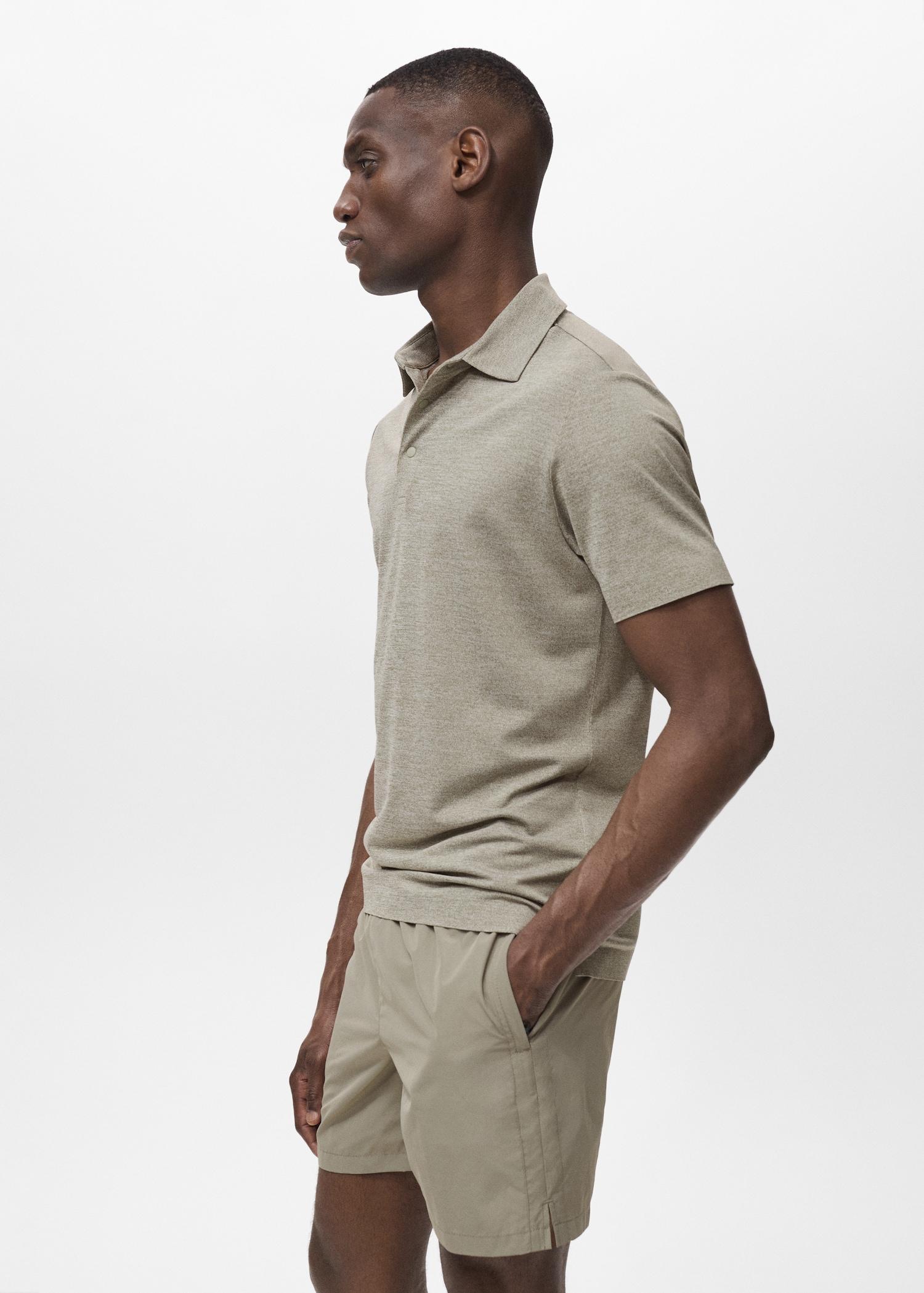 COOLMAX® slim-fit polo shirt - Men | MANGO USA Product Image