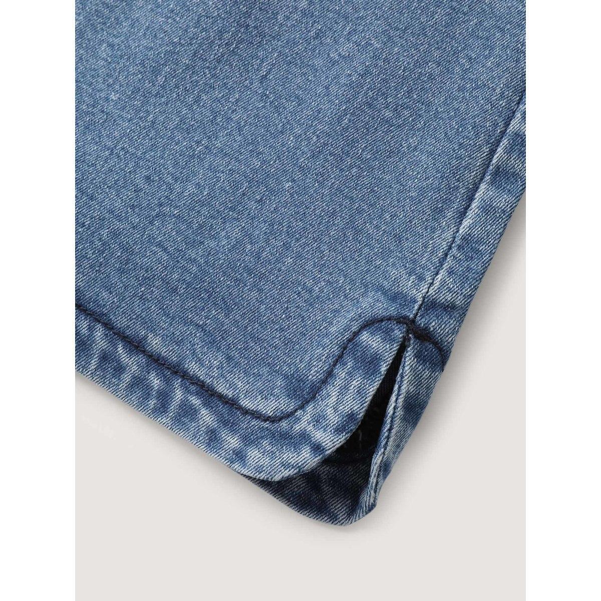 Plus Size Stretch Butt-Lifting Flare Jeans Women Denimblue High stretch Slanted pocket Jeans BloomChic 28/5X Product Image