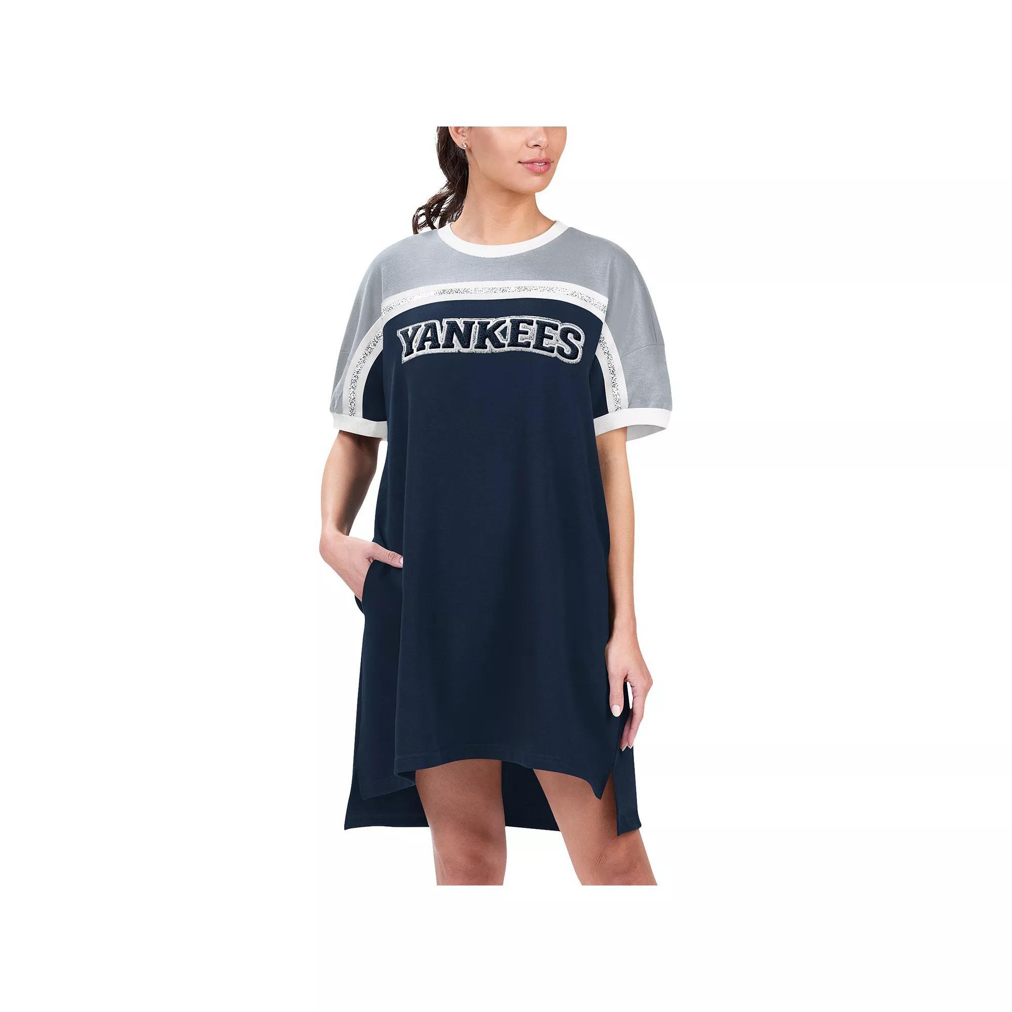 Women's G-III 4Her by Carl Banks Navy/Gray New York Yankees Circus Catch Sneaker Dress, Size: XL, Blue Product Image