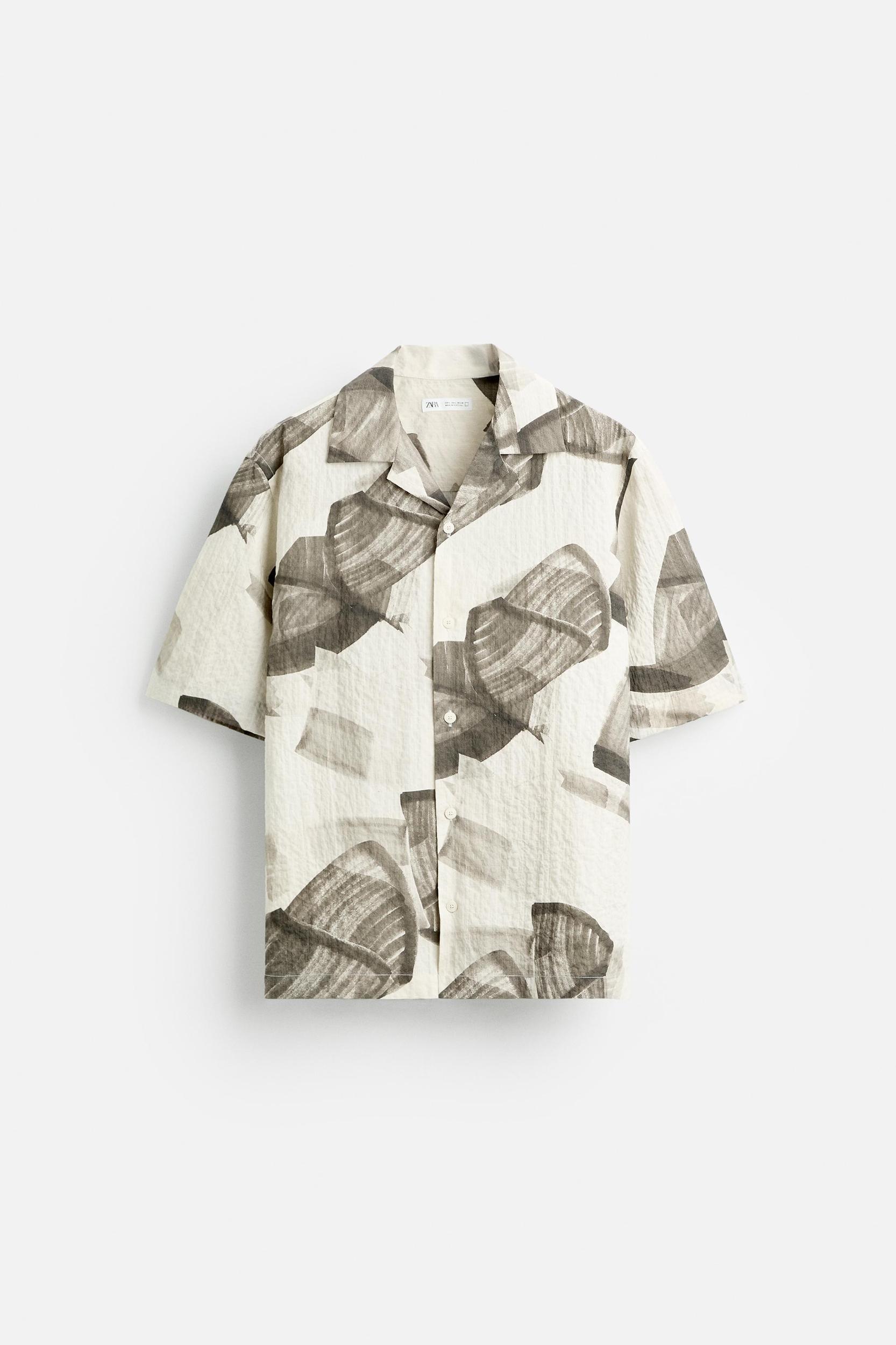 SEERSUCKER ABSTRACT PRINT SHIRT Product Image