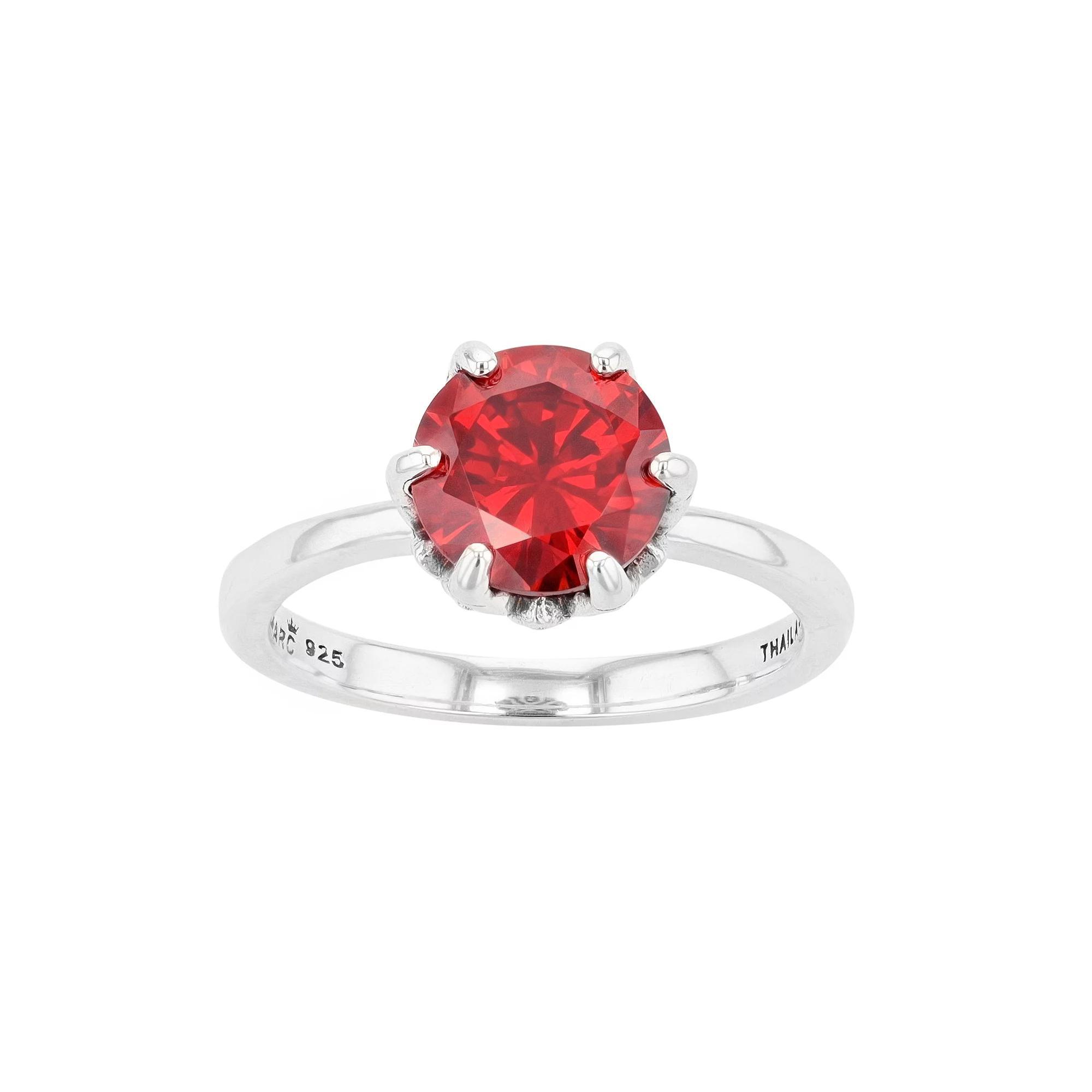 Lavish by TJM Sterling Silver Garnet Cubic Zirconia & Marcasite Ring, Women's, Size: 9 Product Image