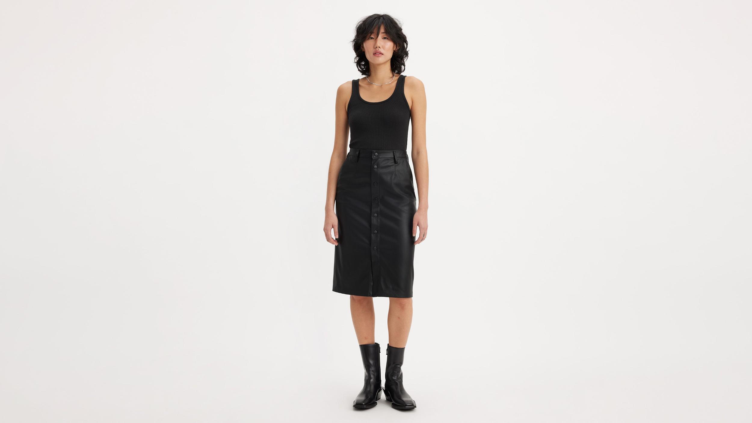 Faux Leather Icon Pencil Skirt Product Image