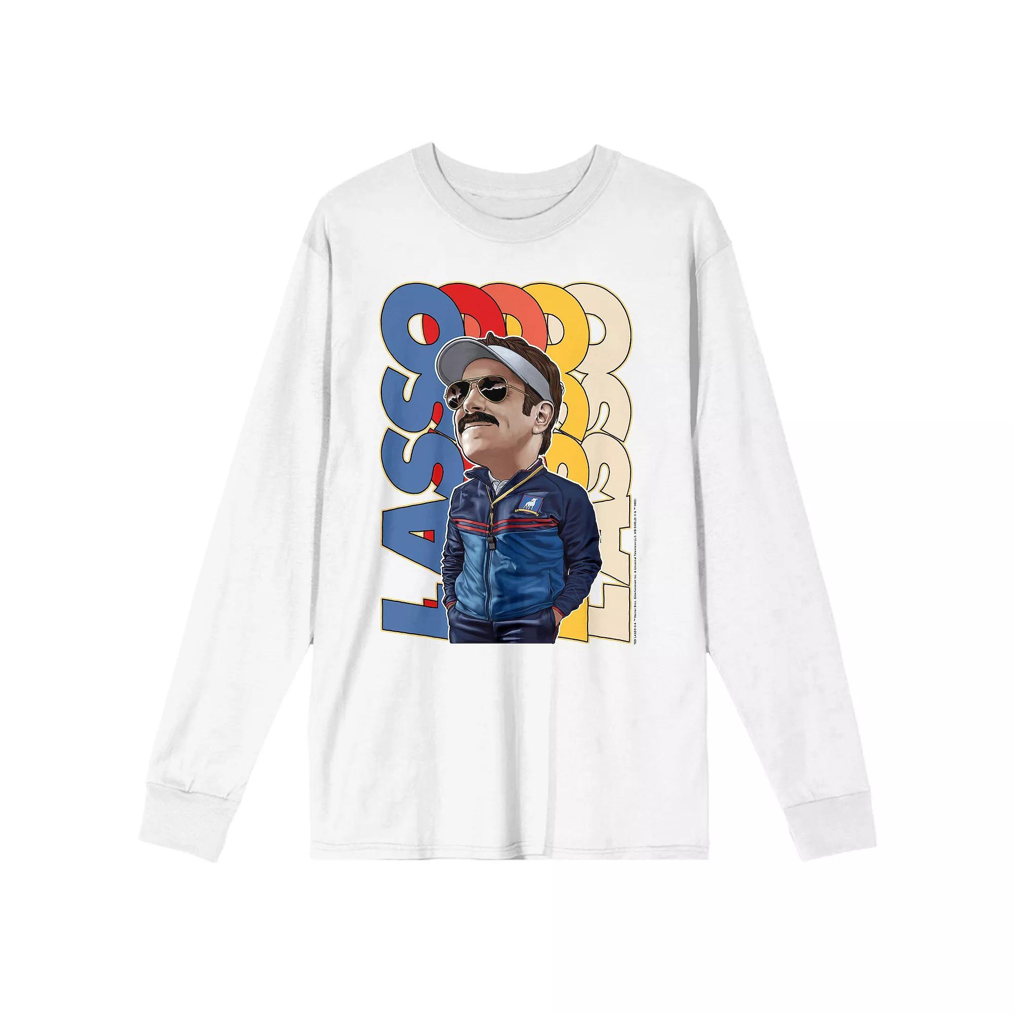 Men's Ted Lasso TV Series Ted Long Sleeve Graphic Tee, Size: Large, White Product Image