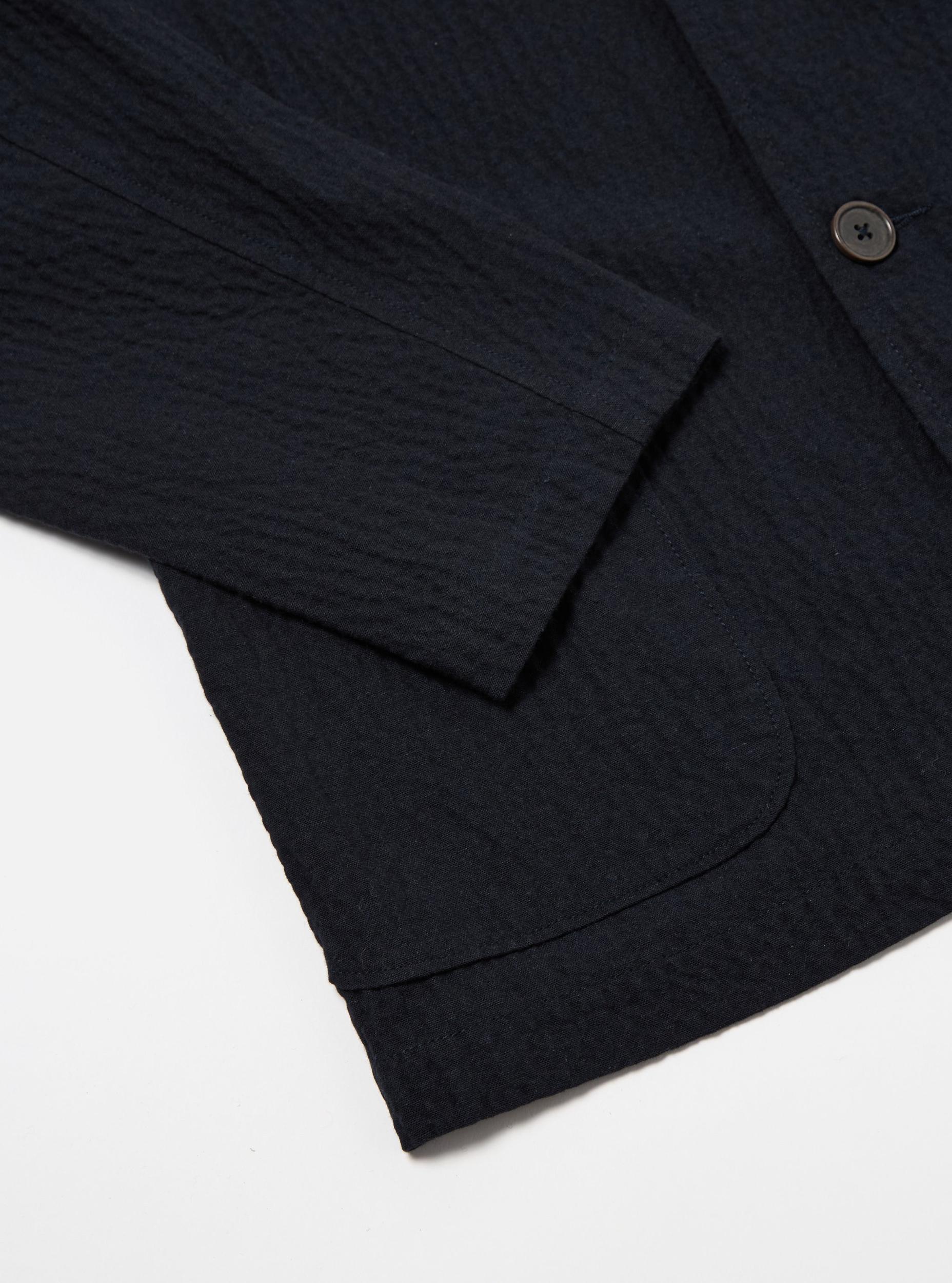 Dark Navy Ospina Cotton Two Button Jacket Product Image