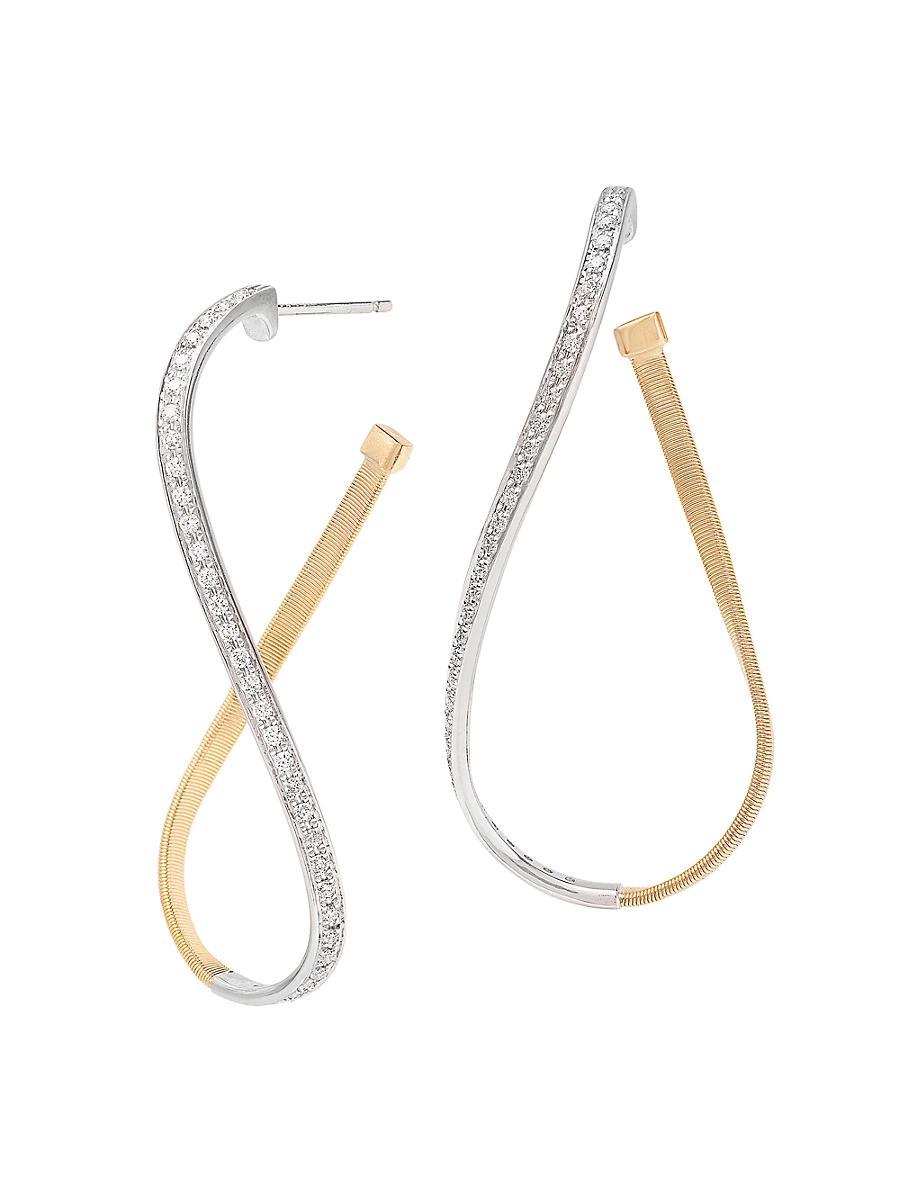 Womens Marrakech Two-Tone 18K Gold & 0.53 TCW Diamond Large Twist Drop Earrings Product Image