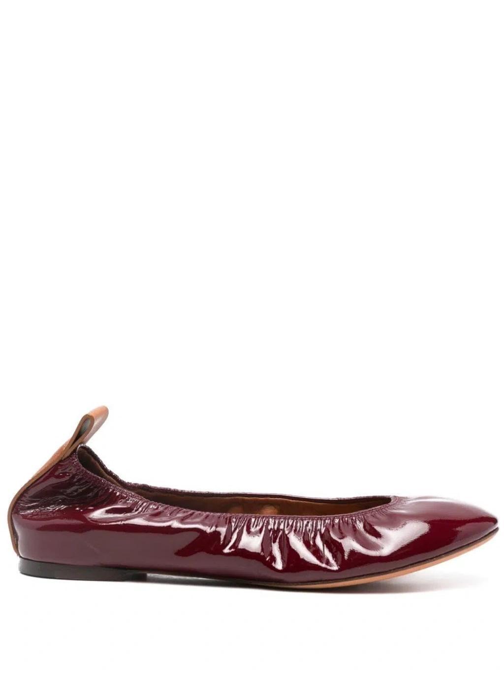 LANVIN Women's The Ballerina Flat In Patent Leather In Red Product Image