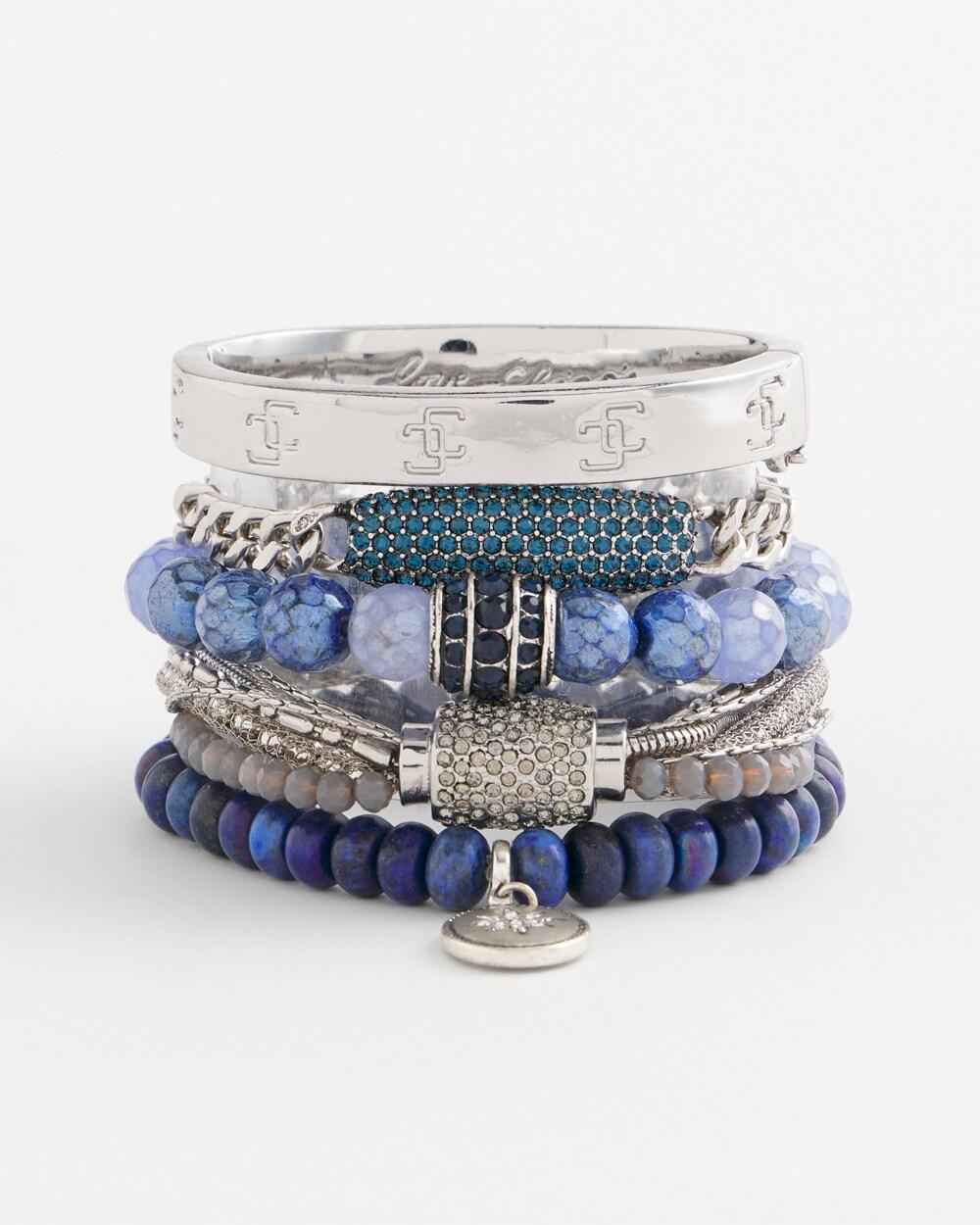 Blue Beaded Pavé Bracelet Product Image