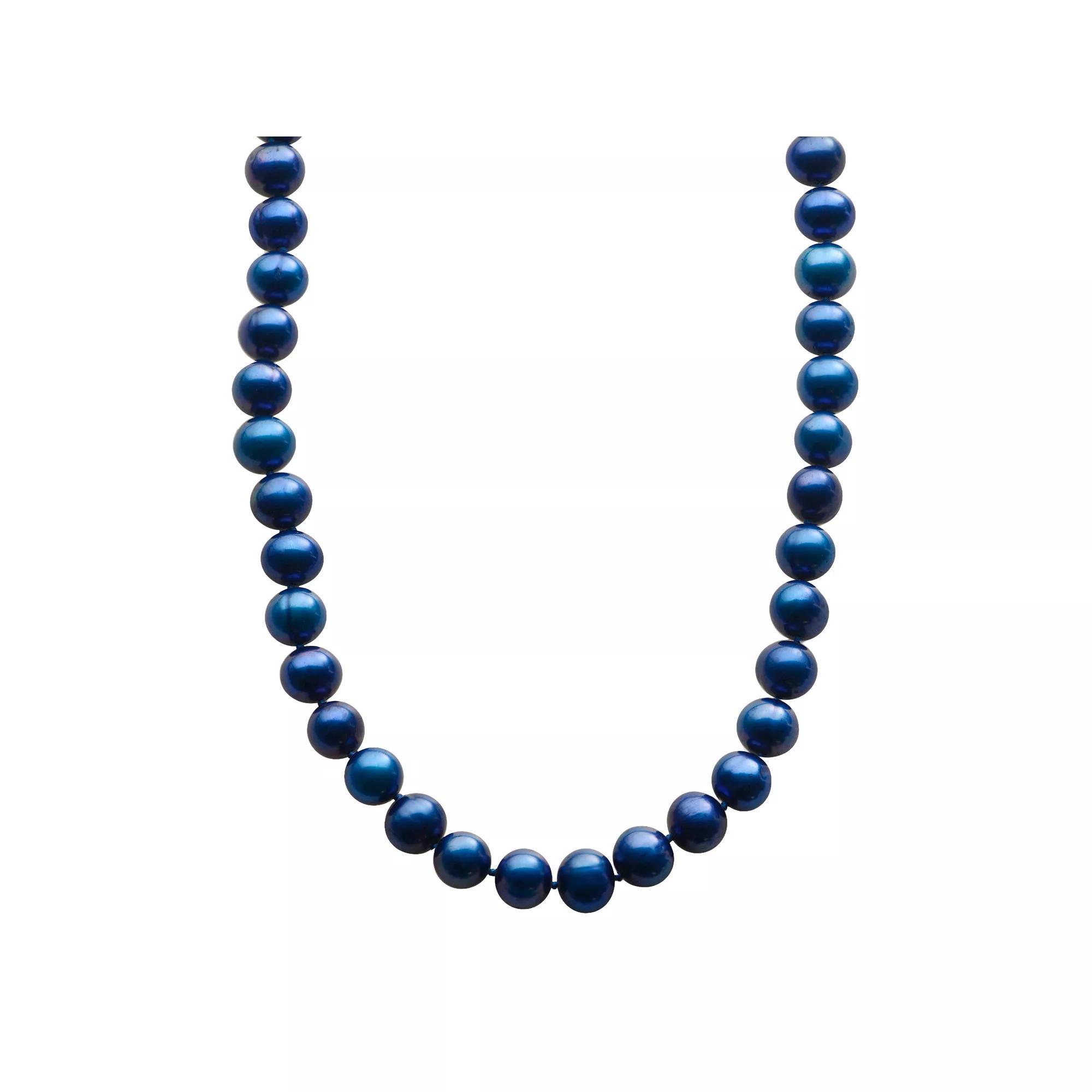 PearLustre by Imperial Dyed Freshwater Cultured Pearl Sterling Silver Necklace, Womens Blue Blue Product Image