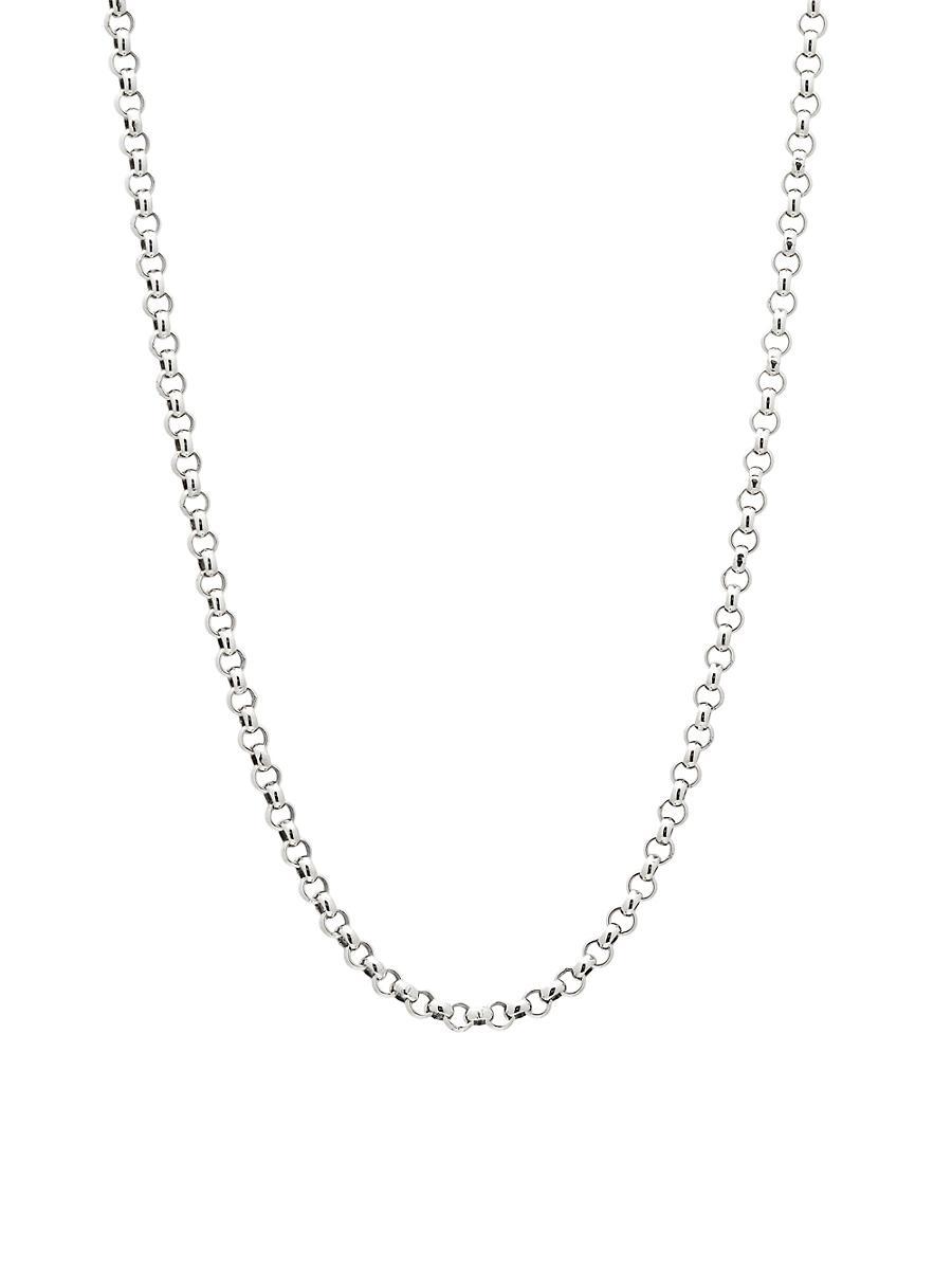 Womens Sterling Silver Rolo Chain Necklace Product Image