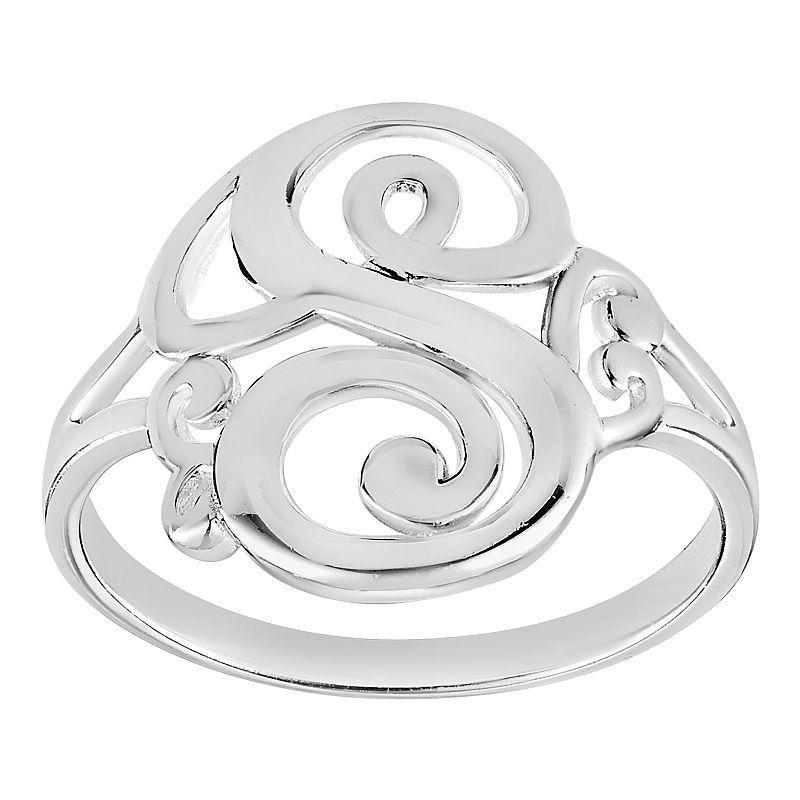 PRIMROSE Sterling Silver Monogram Initial Ring, Women's, Size: 7 Product Image