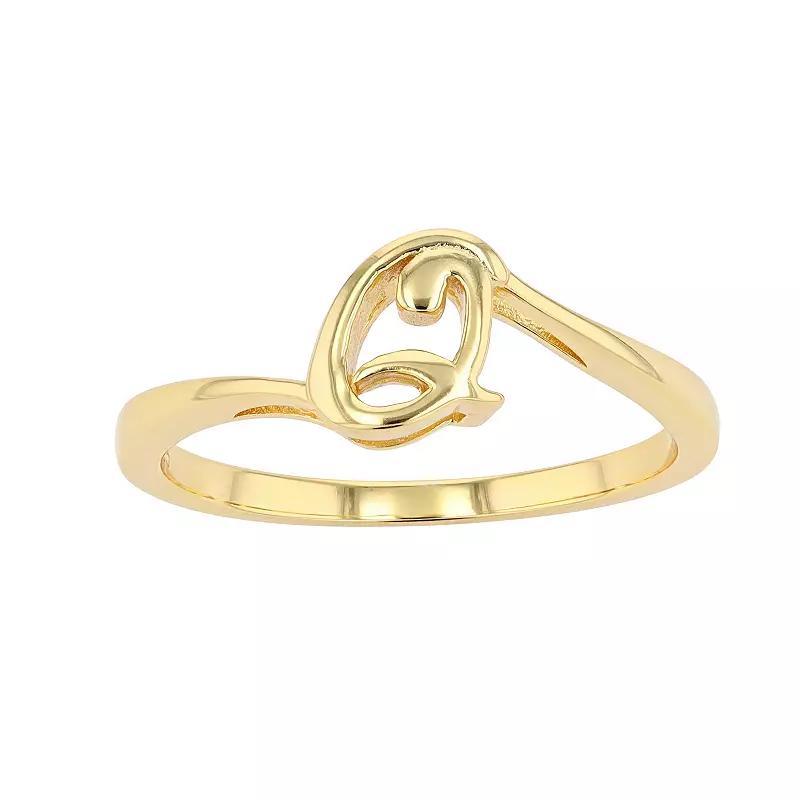 Traditions Jewelry Company 18k Gold Over Silver Script Initial Ring, Womens Product Image