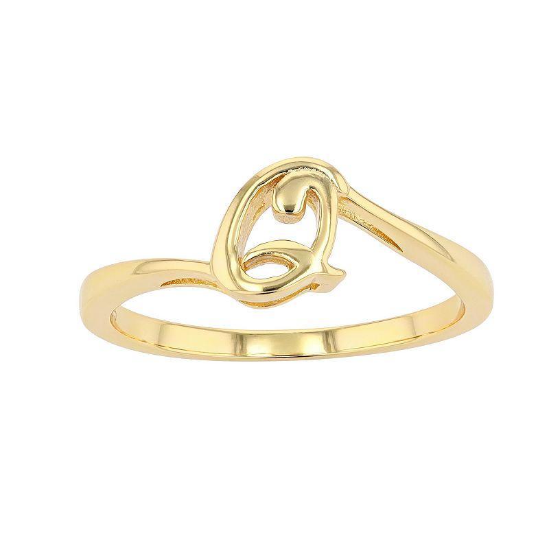 Traditions Jewelry Company 18k Gold Over Silver Script Initial Ring, Womens Product Image