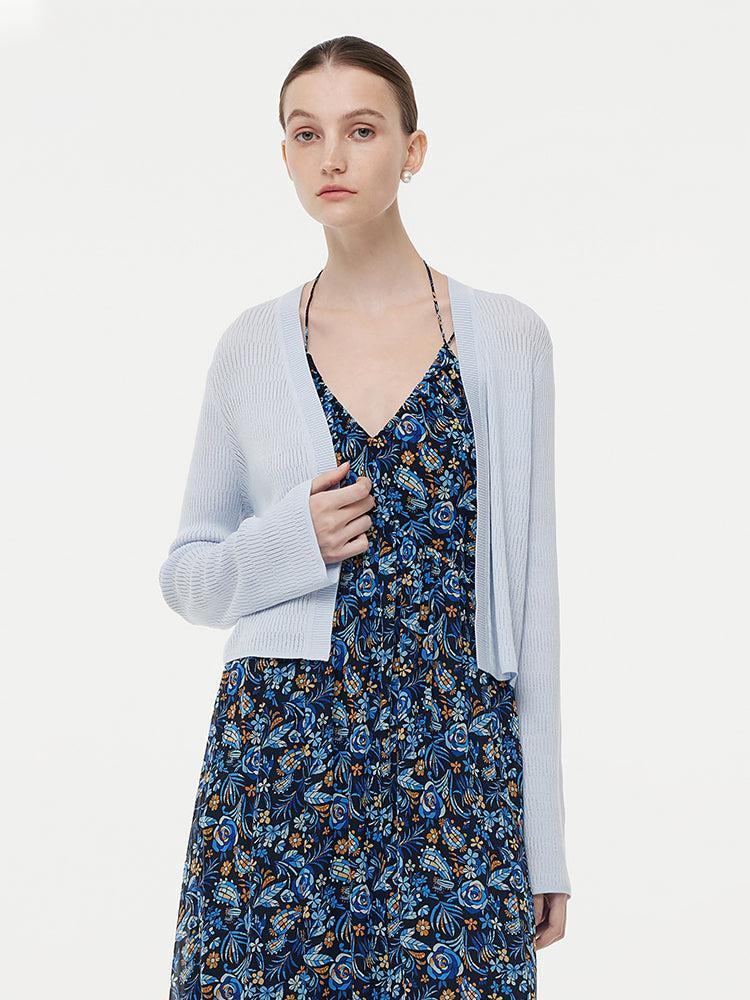 Tencel Stretch Women V-Neck Cardigan Product Image