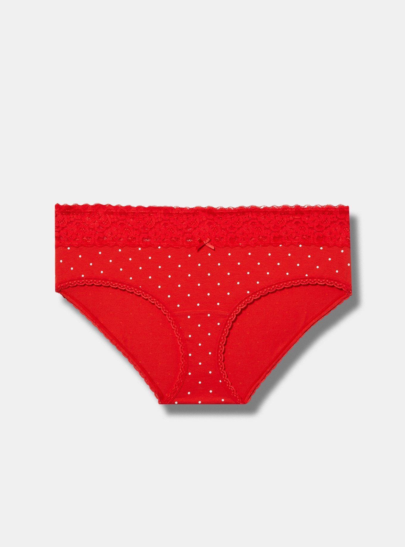 Cotton Mid-Rise Hipster Lace Trim Panty Product Image