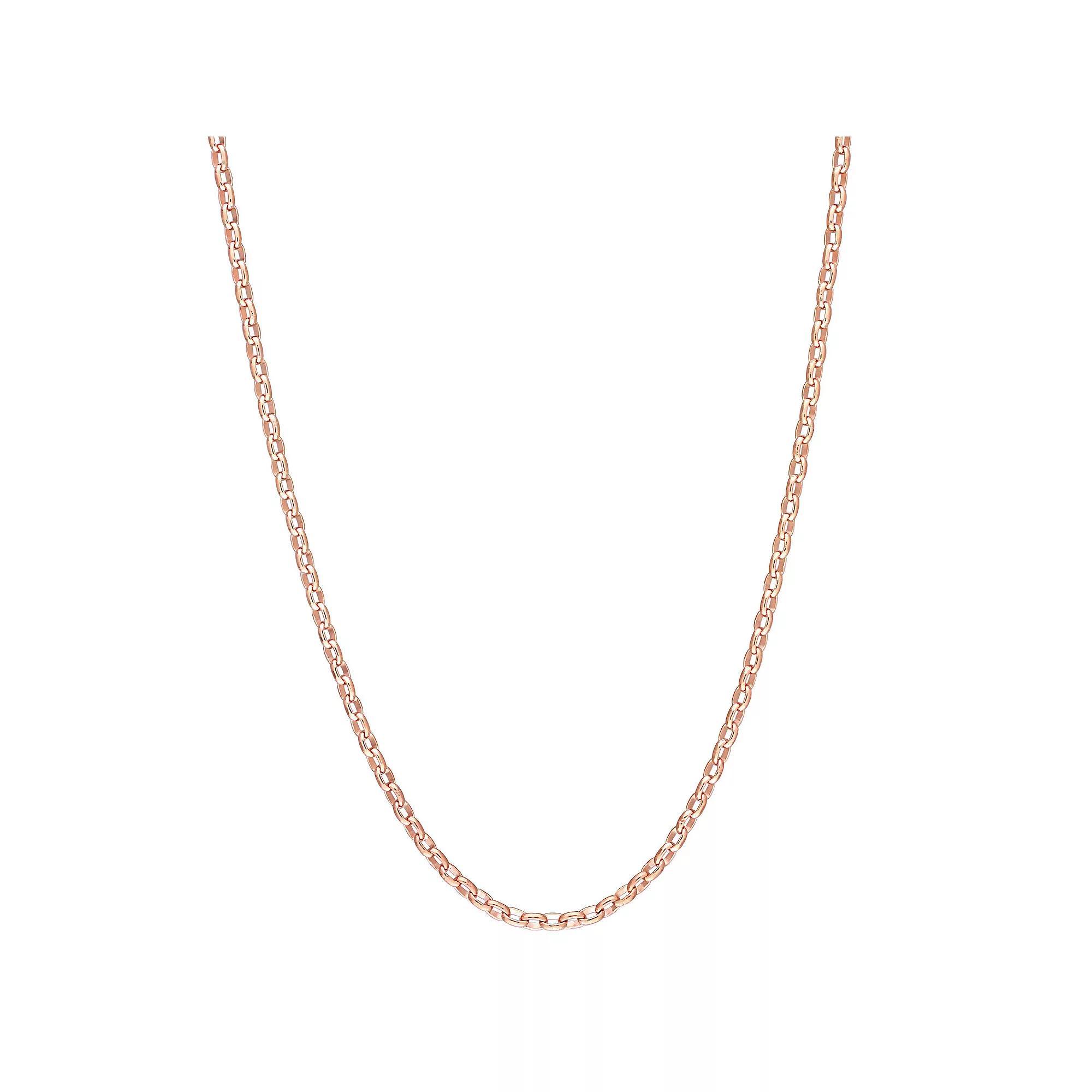 Stella Grace Men's 18k Rose Gold Plated Silver Rolo Chain Necklace, Size: 20", Rose Gold Tone Product Image