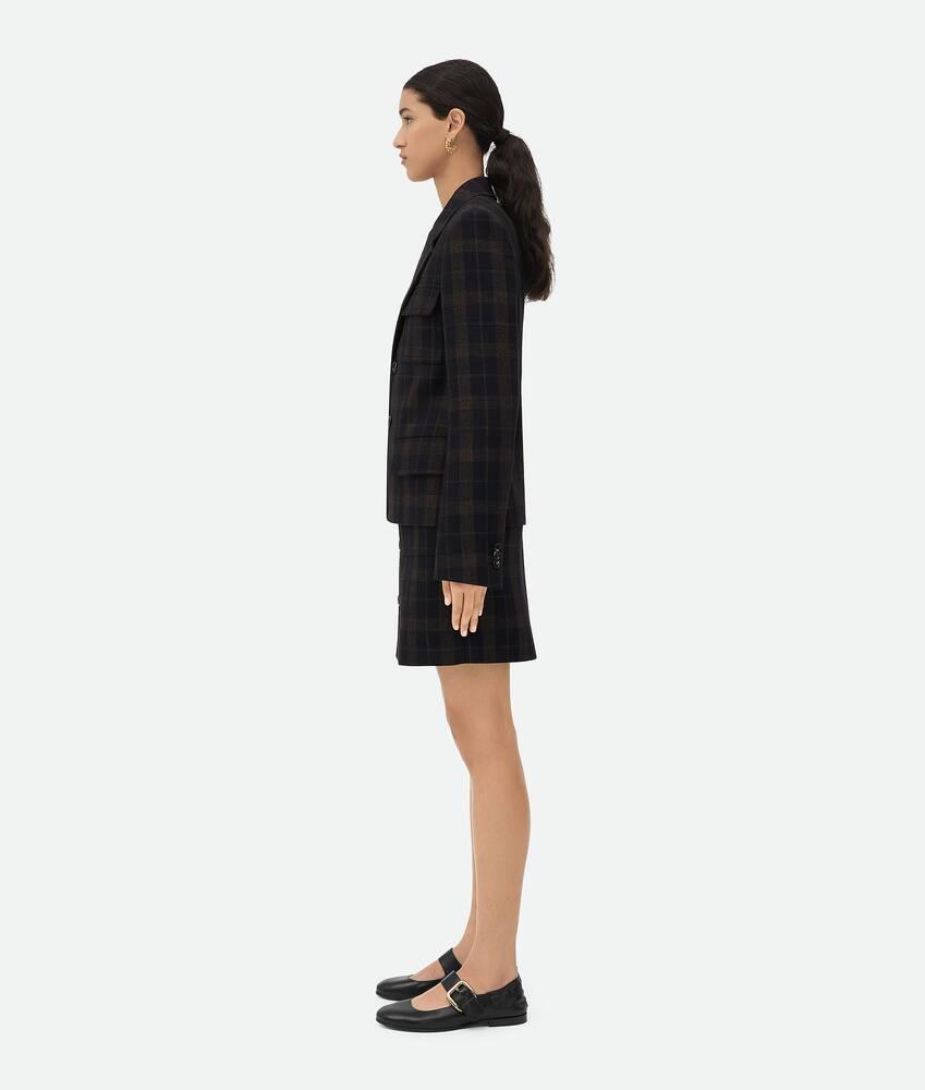 Women's Checked Cotton Mouline Jacket in Blue/brown Product Image